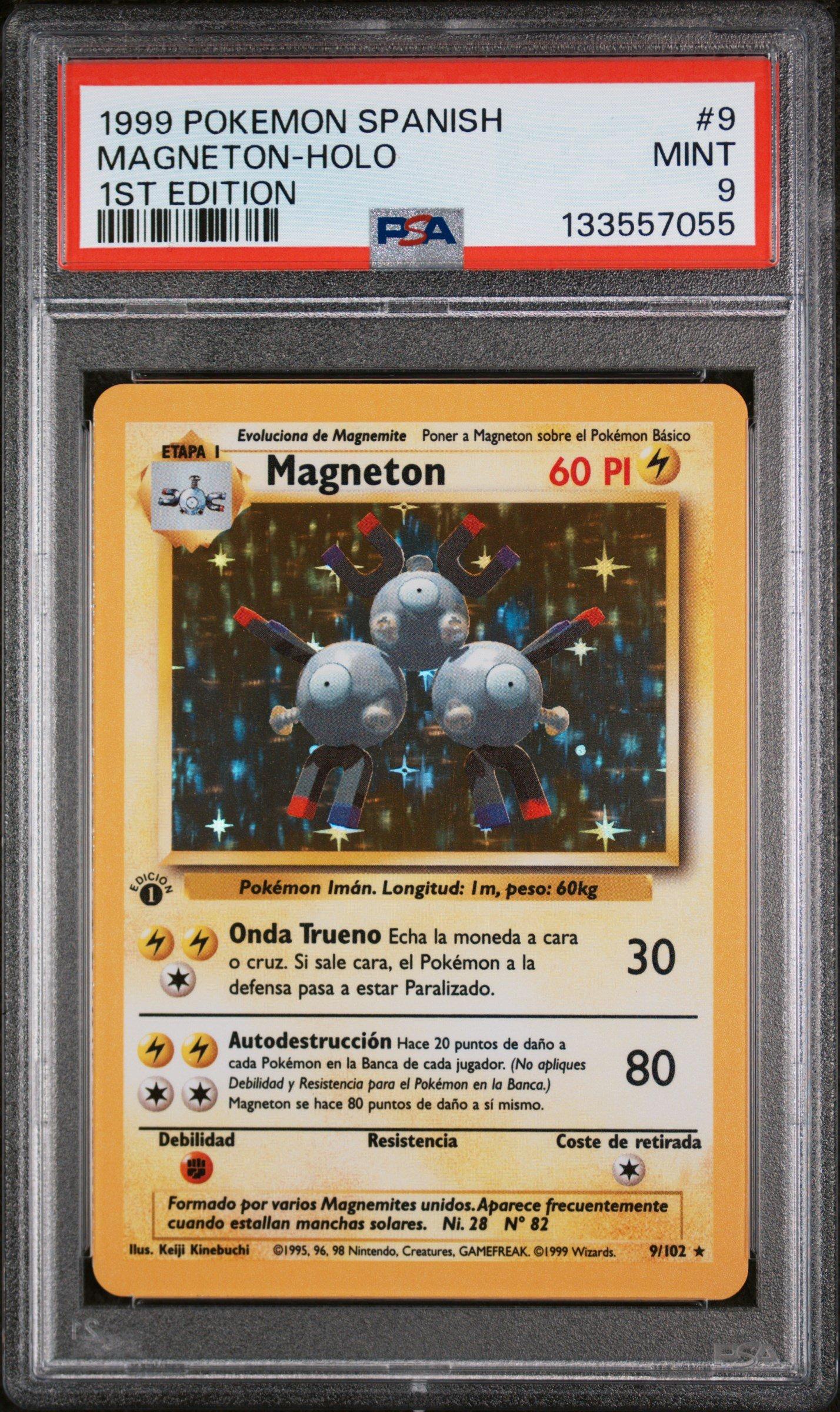 1999 Pokemon Spanish 9 Magneton-holo 1st Edition PSA 9