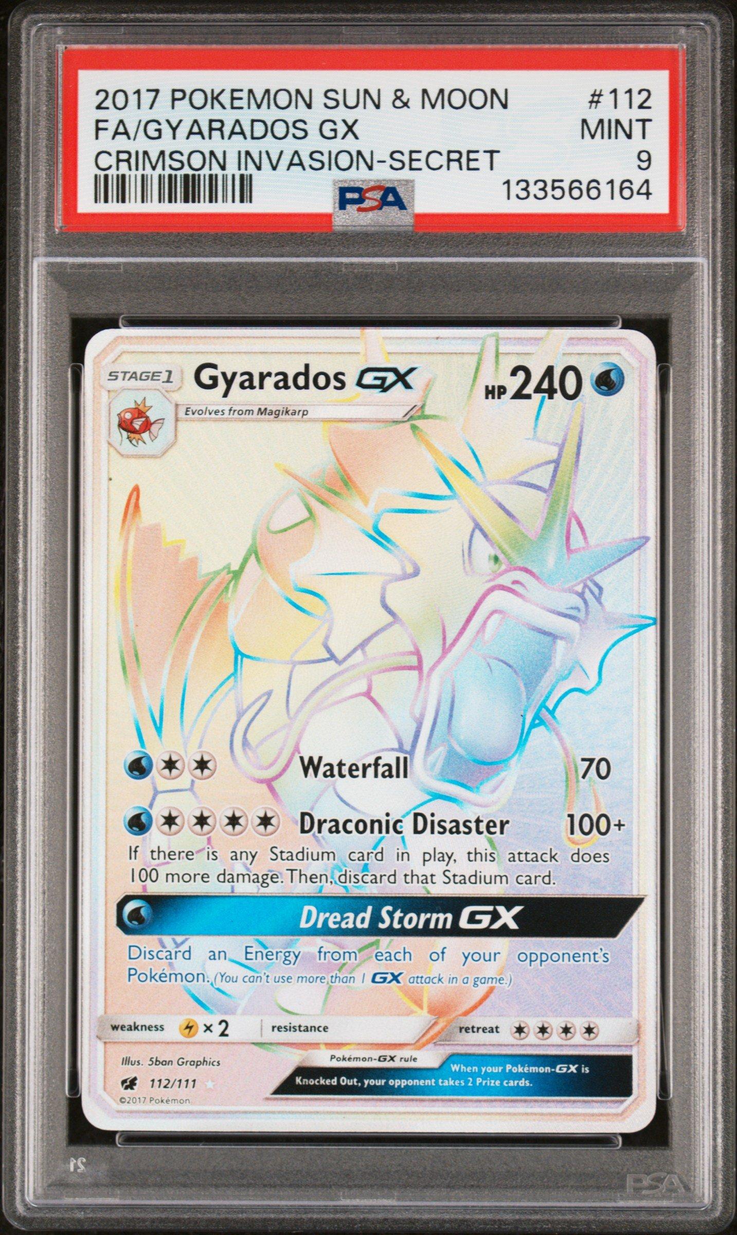 2017 Pokemon Sun & Moon Crimson Invasion 112 Full Art/gyarados Gx