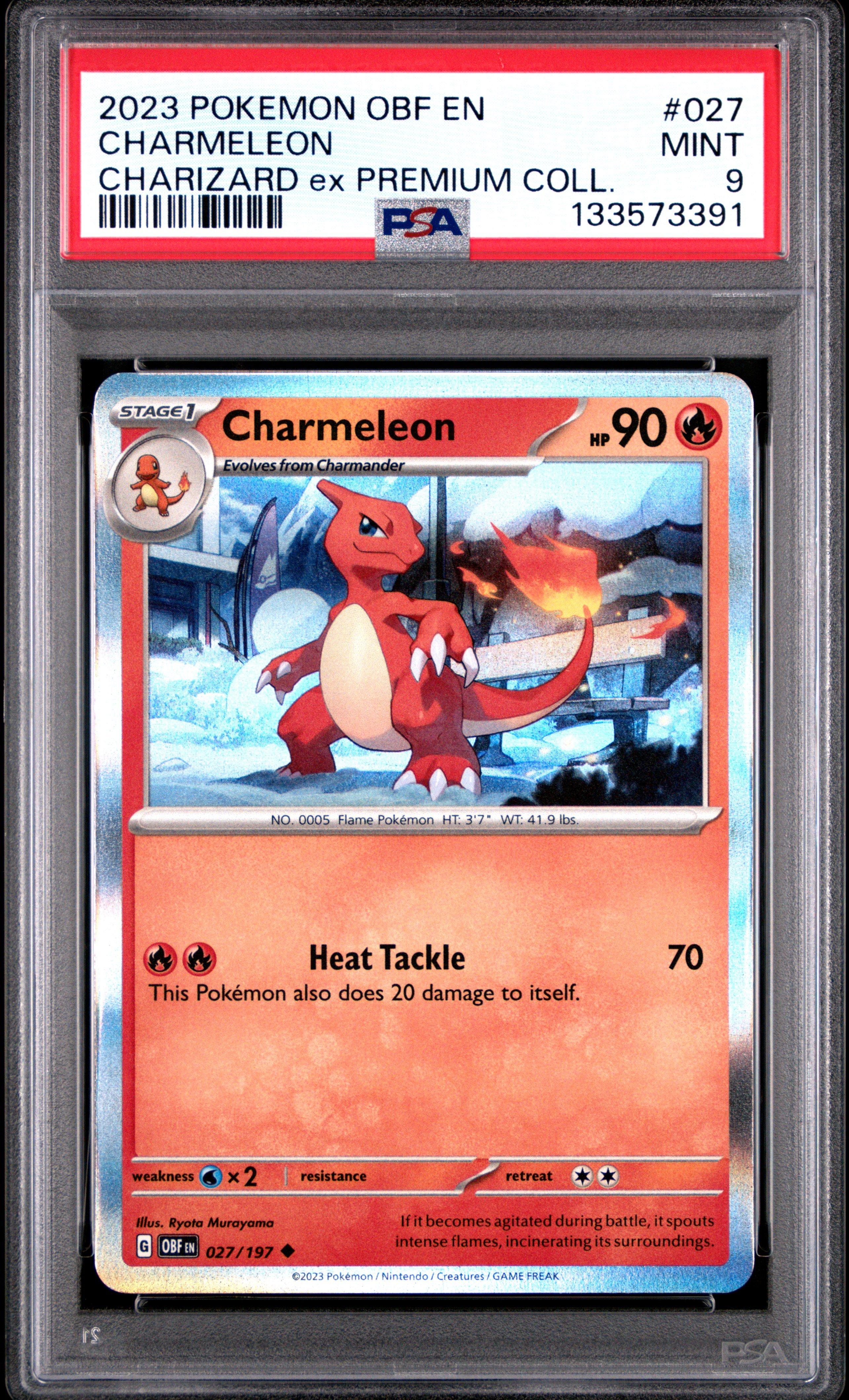 2023 Pokemon Obf En-obsidian Flames 027 Charmeleon Charizard Ex Premium Collection PSA 9