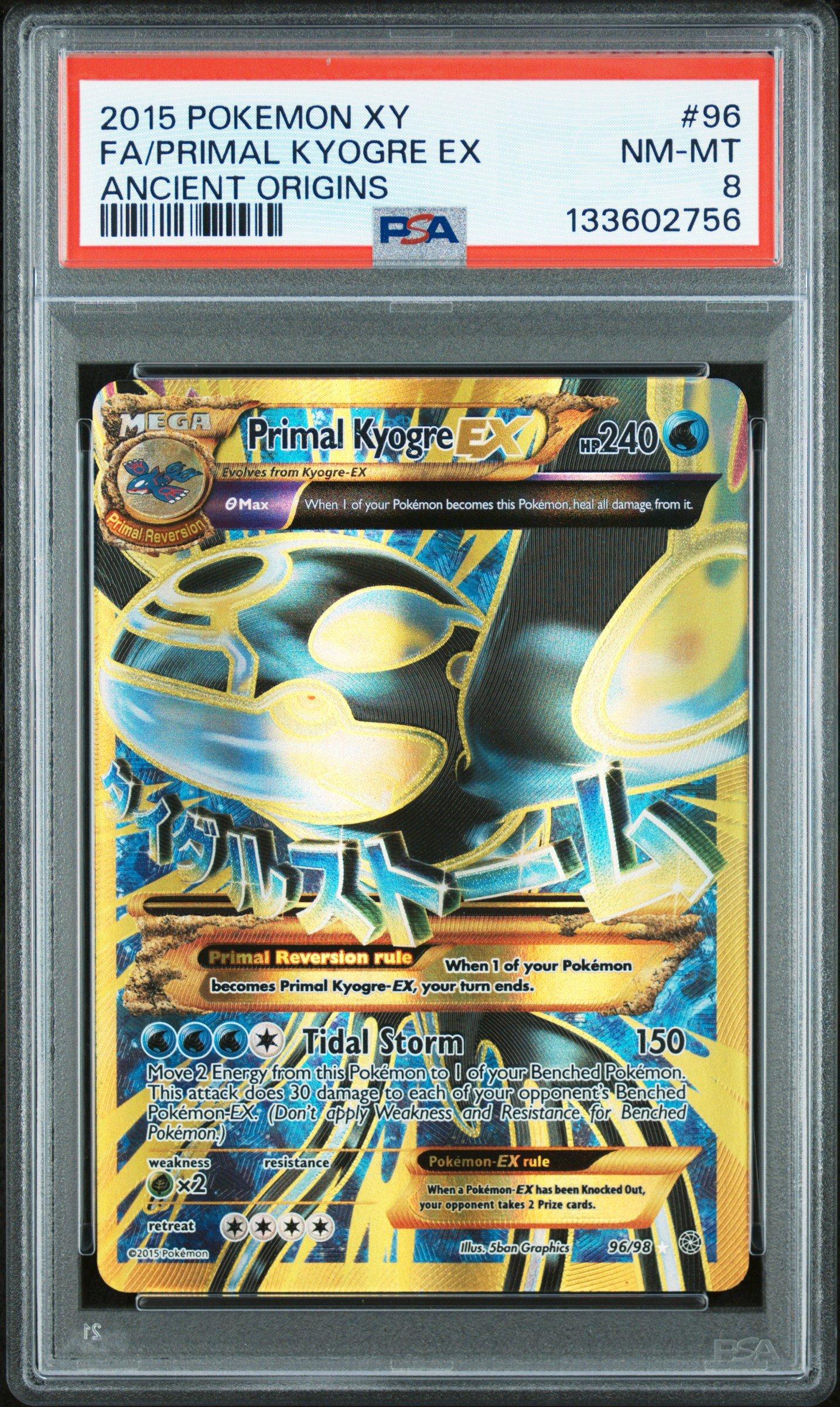 2015 Pokemon Xy Ancient Origins 96 Full Art/primal Kyogre Ex PSA 8