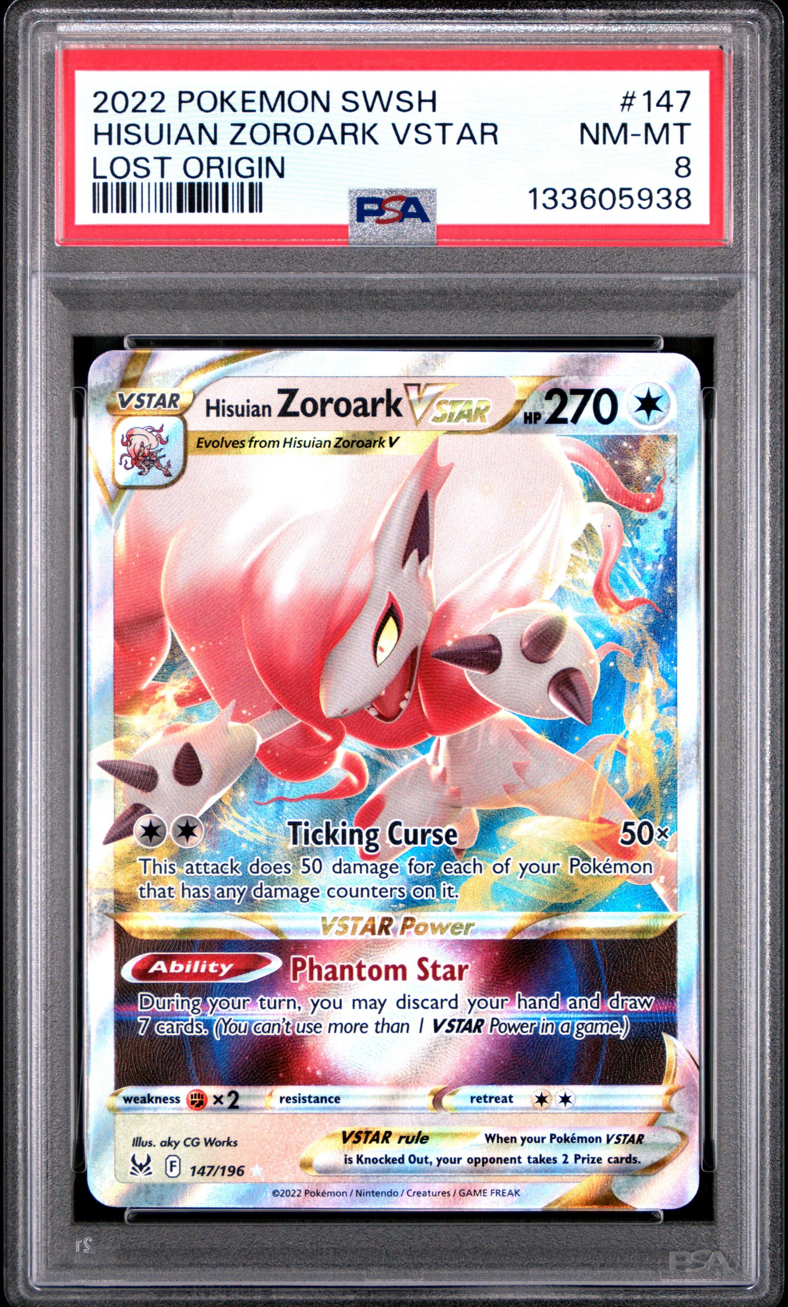 2022 Pokemon Sword & Shield Lost Origin 147 Hisuian Zoroark Vstar