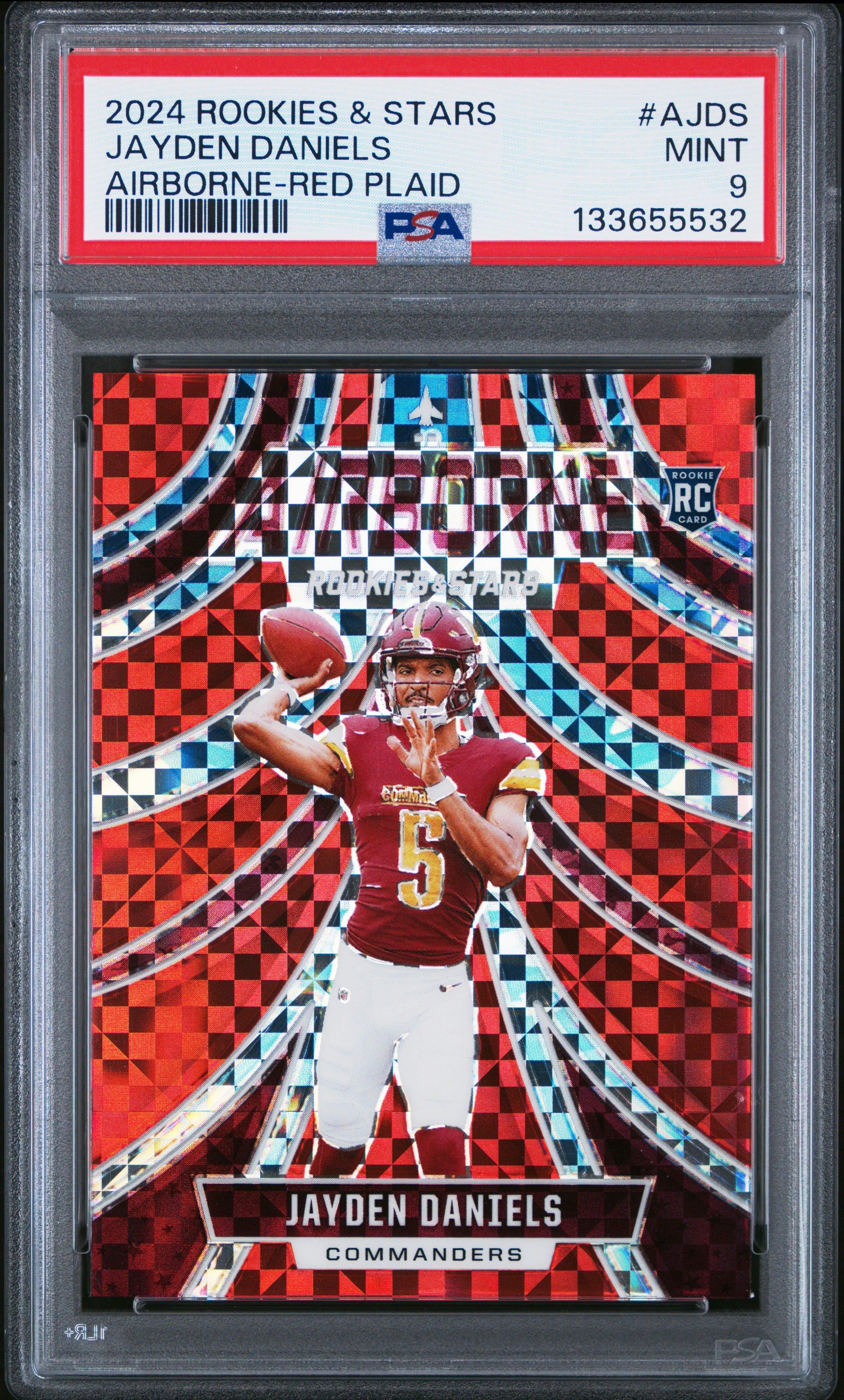 2024 Panini Rookies & Stars Airborne Ajds Jayden Daniels Red Plaid