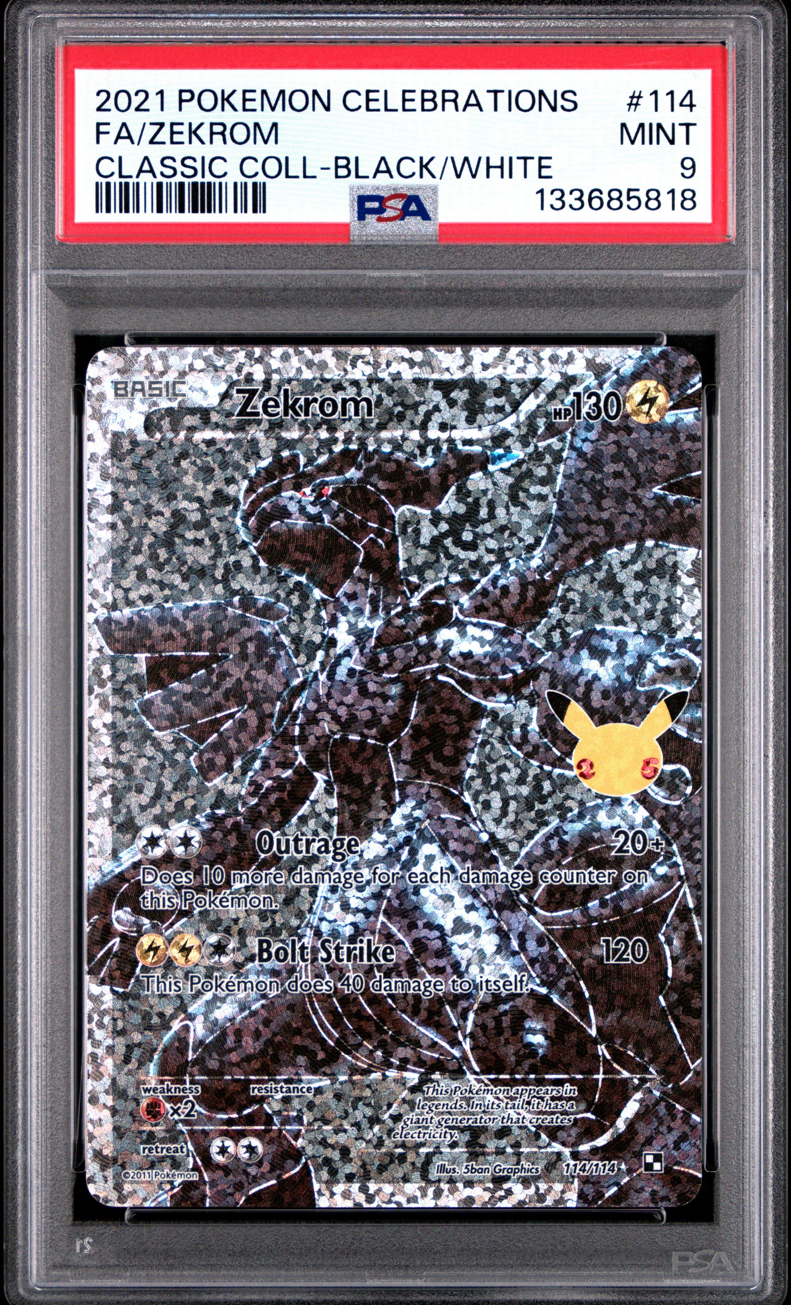 2021 Pokemon Celebrations Classic Collection 114 Full Art/zekrom