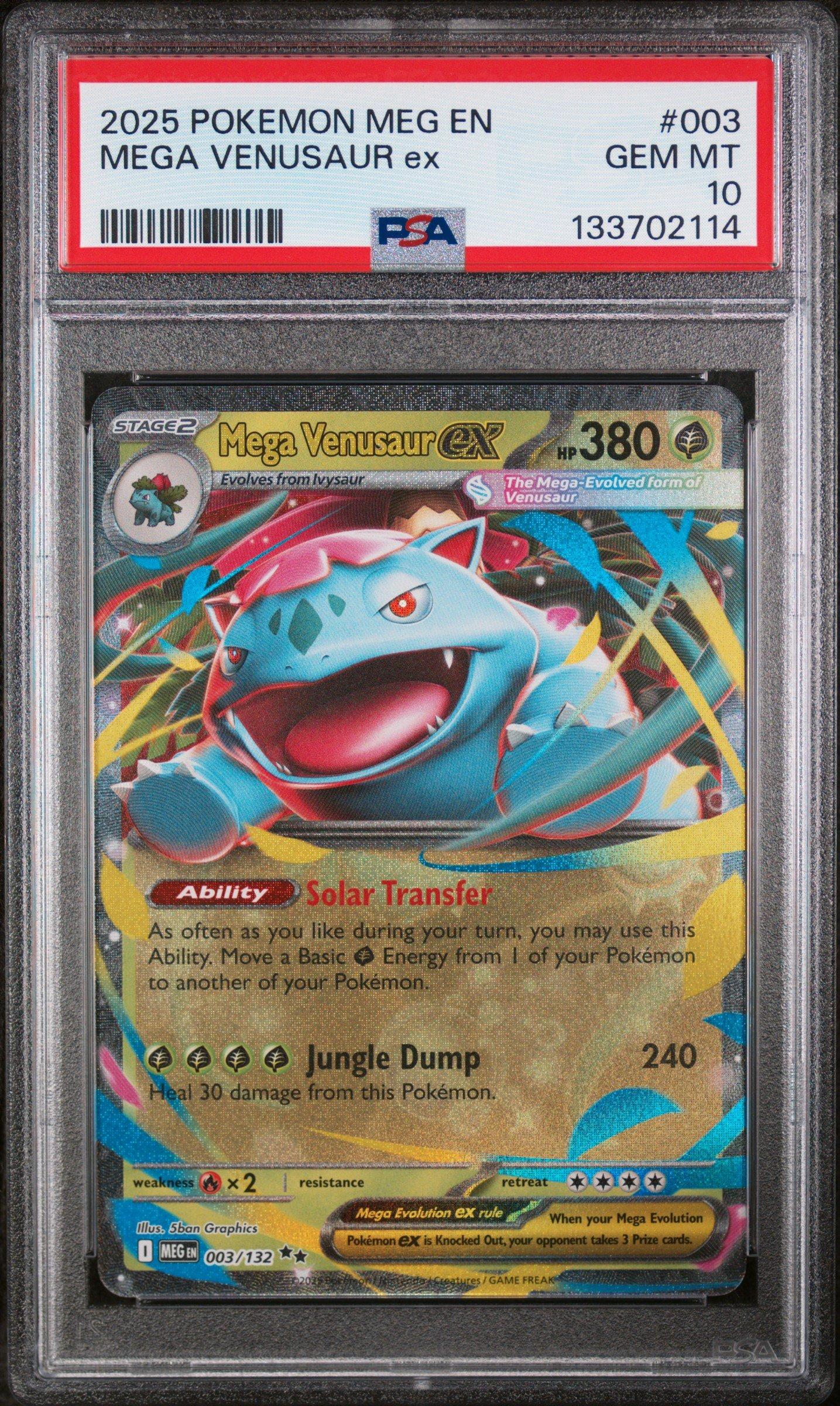 2025 Pokemon Meg En-mega Evolution 003 Mega Venusaur Ex PSA 10