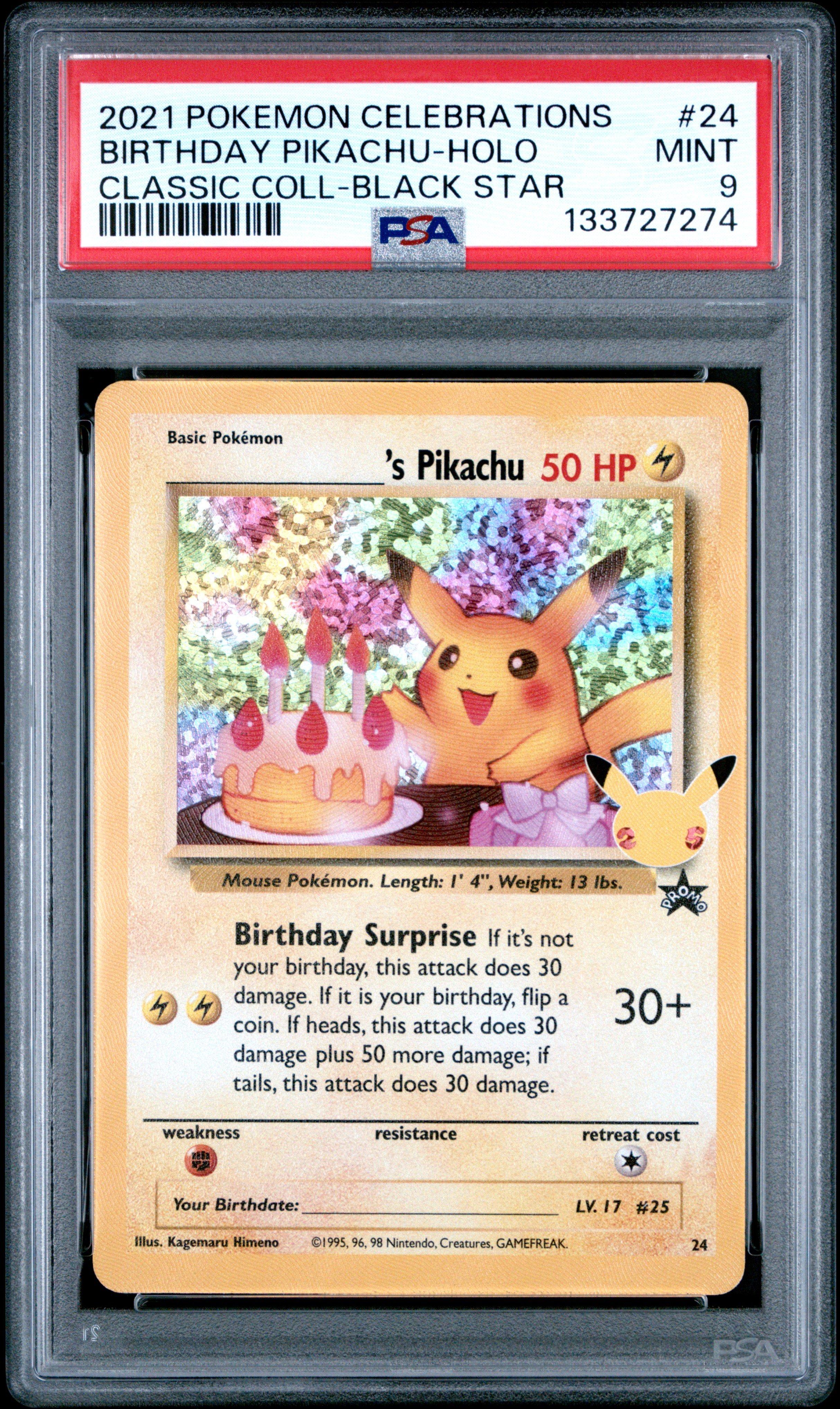 2021 Pokemon Celebrations Classic Collection 24 Birthday Pikachu