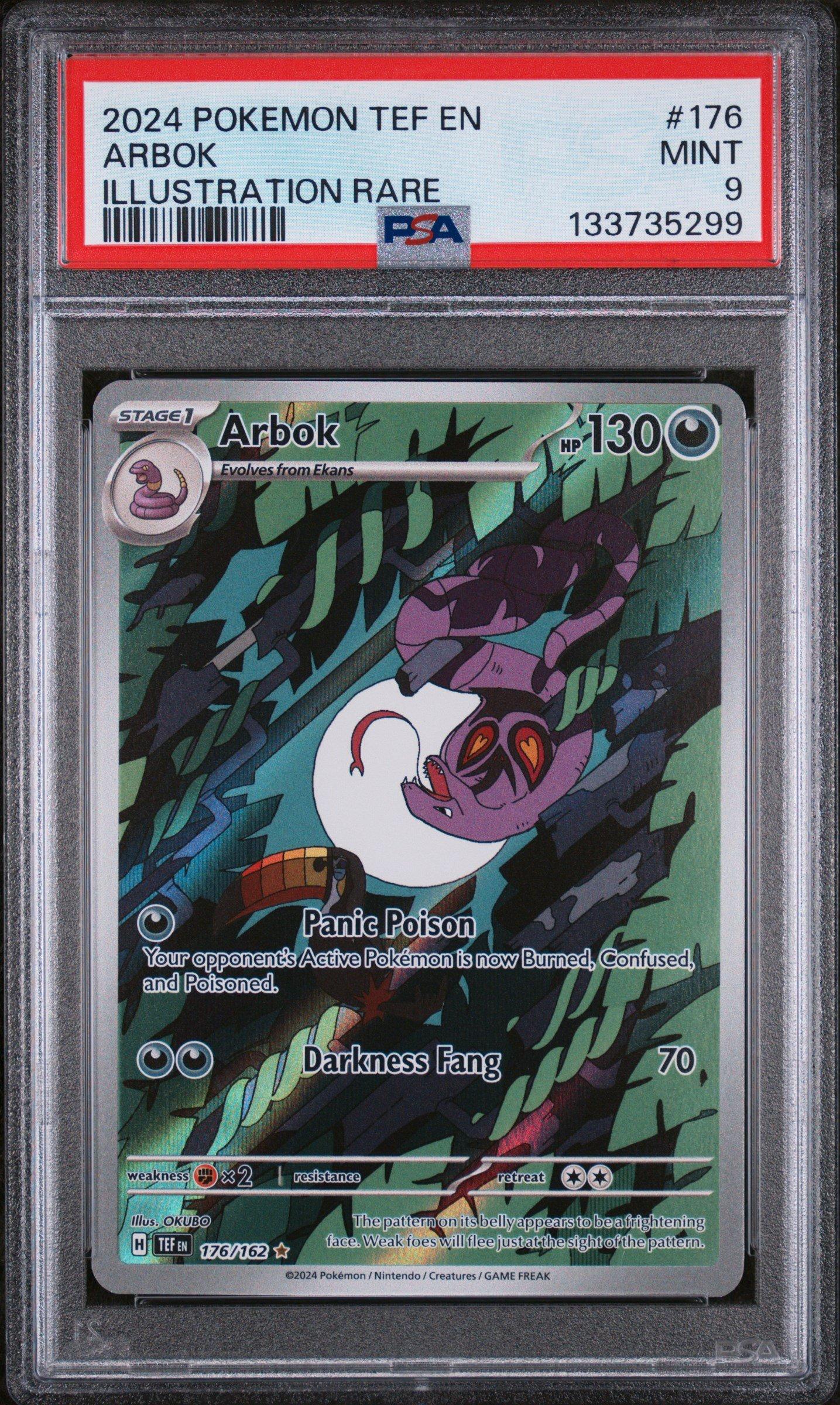 2024 Pokemon Tef En-temporal Forces 176 Arbok Illustration Rare