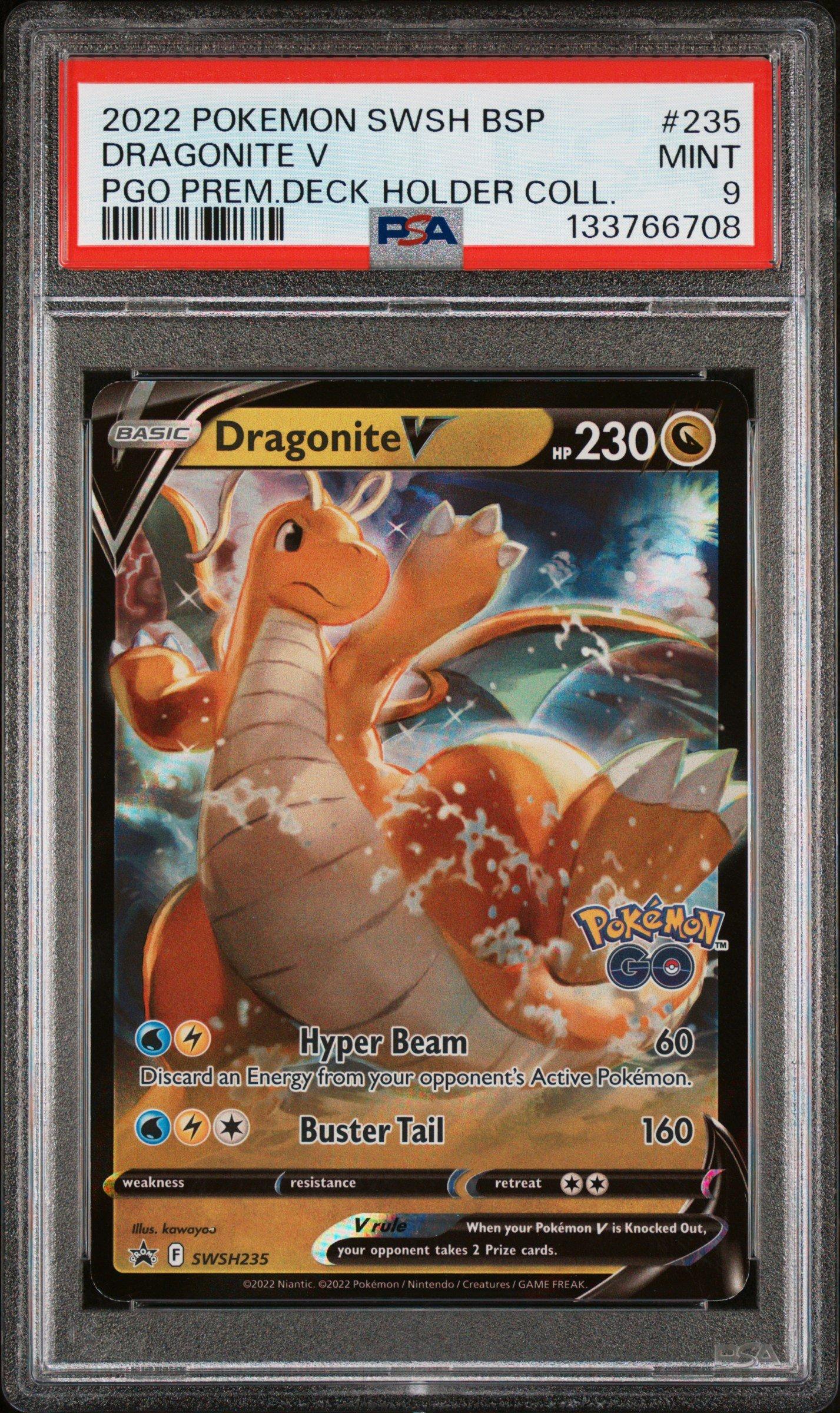 dragonite v star pokemon card 2022 Swsh Black Promo 235 Pokemon Go Premier Deck Holder Collection PSA 9 Graded Card Number / Rarity 2022 Pokemon Swsh Black Star