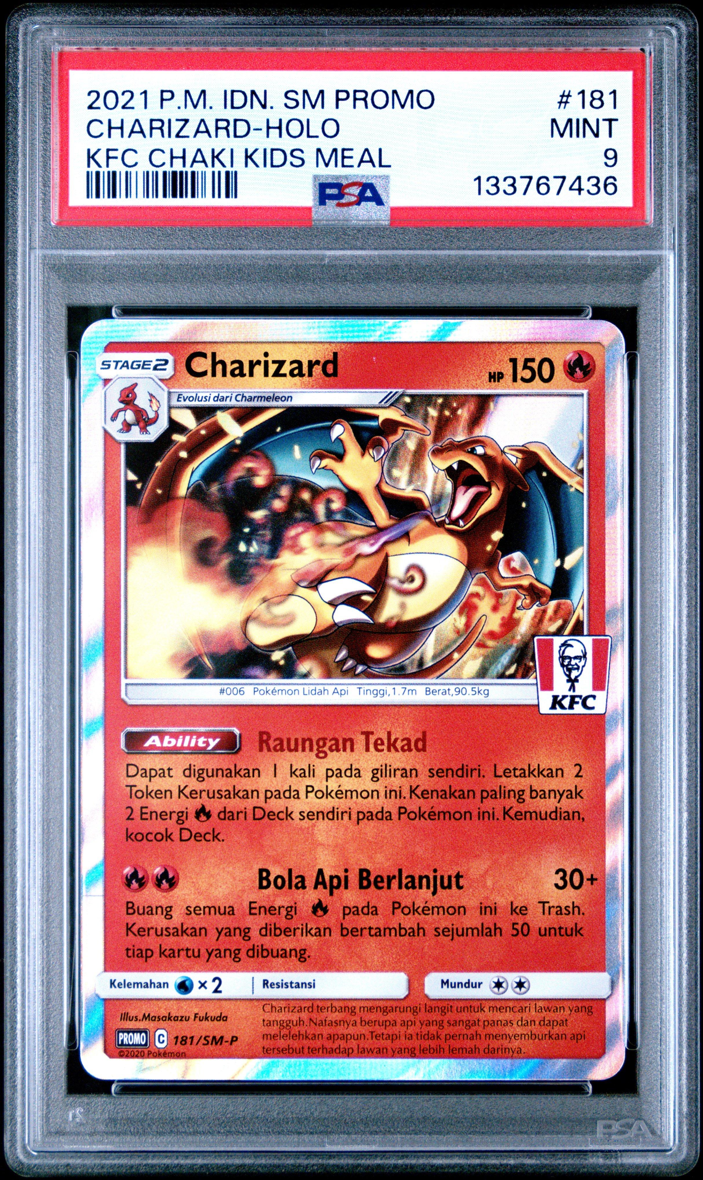 2021 Pokemon Indonesian Sm Promo 181 Charizard-holo Kfc Chaki Kids