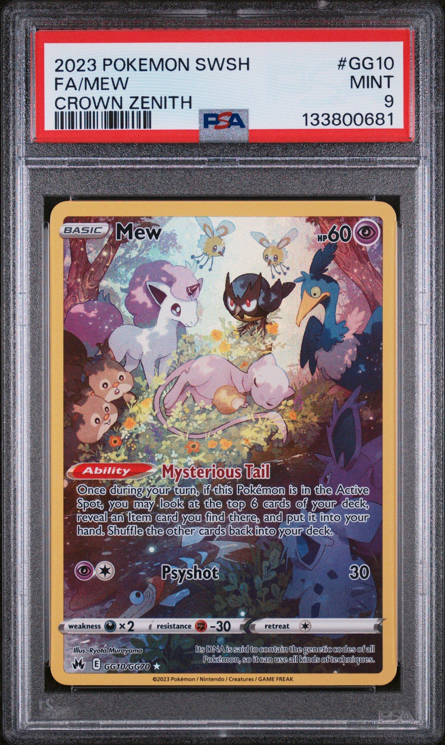 2023 Pokemon Sword And Shield Crown Zenith Gg10 Full Art/mew PSA 9