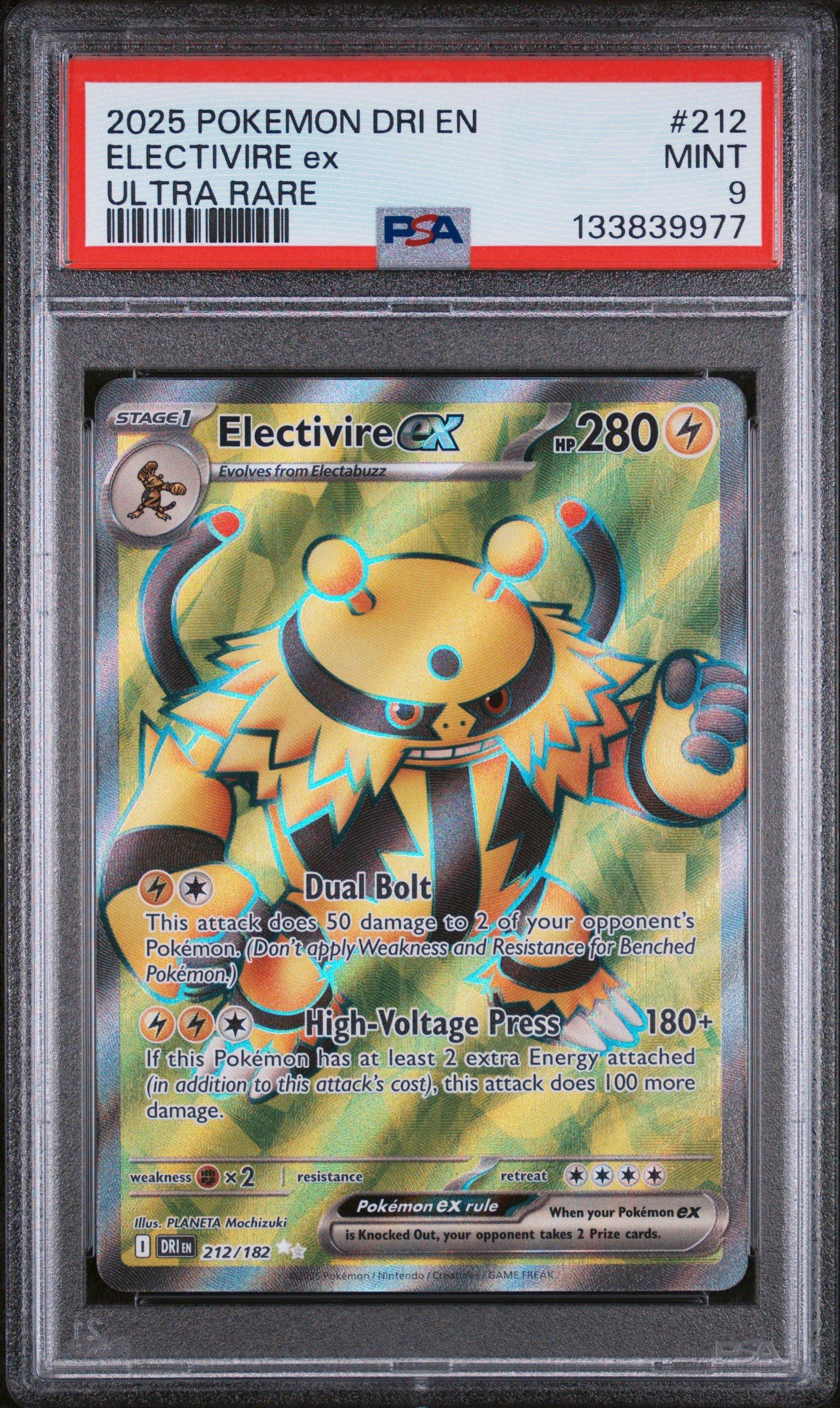 2025 Pokemon Dri En-destined Rivals 212 Electivire Ex Ultra Rare PSA