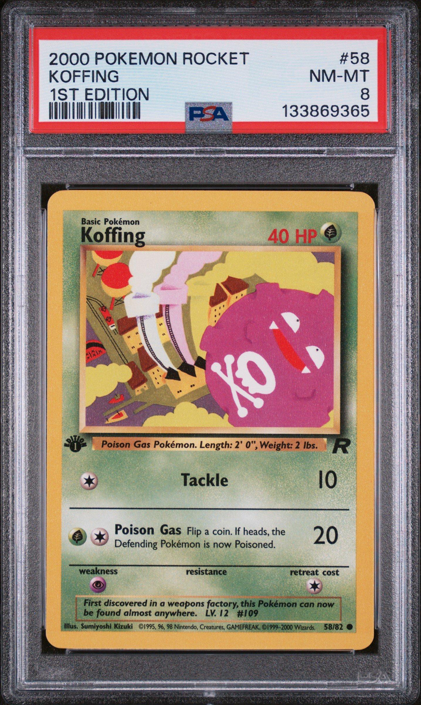 2000 Pokemon Rocket 58 Koffing 1st Edition PSA 8 Graded Card