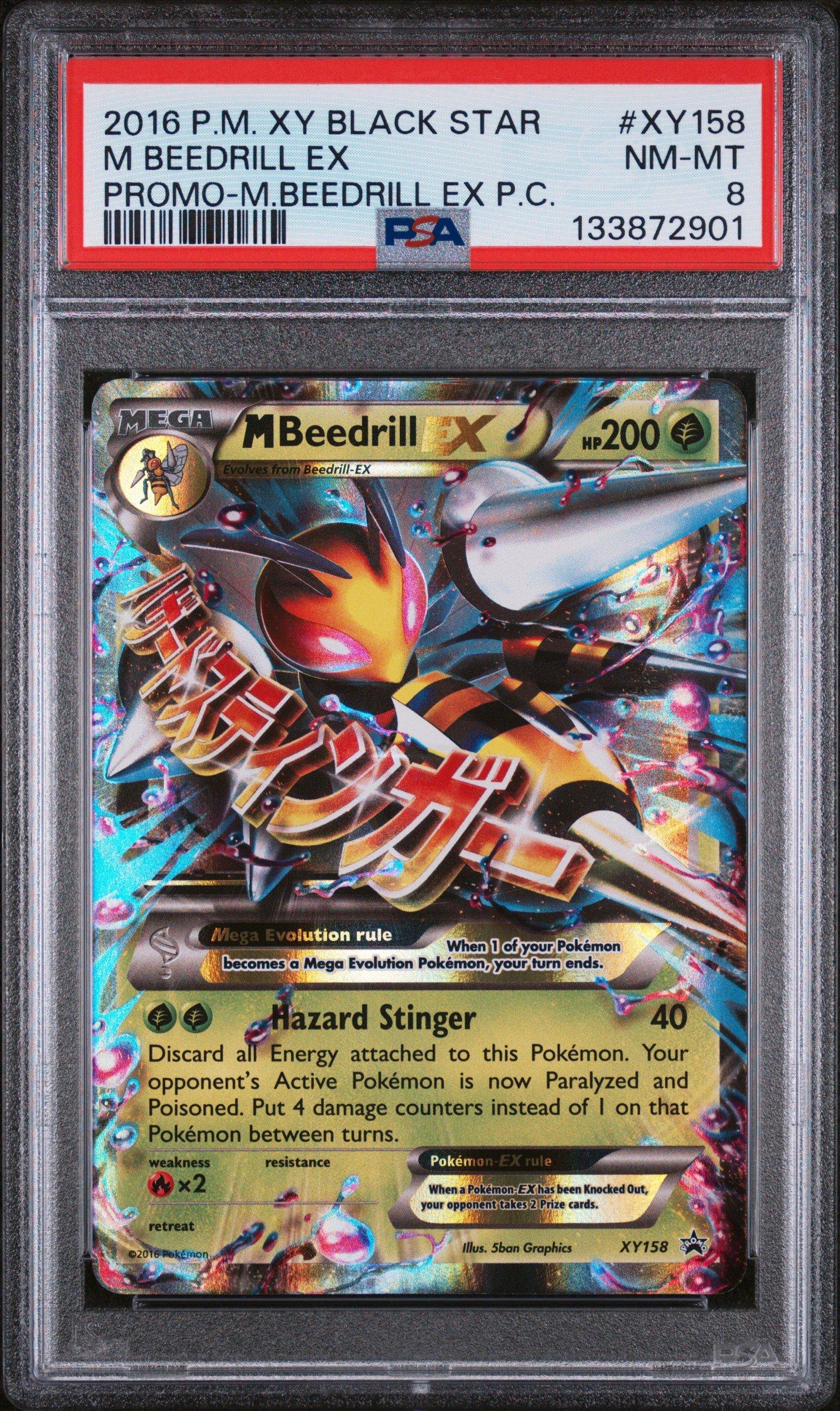 pokemon trading card game mega beedrill ex premium collection 2016 Pokemon Xy Black Star Promo Xy158 M Beedrill Ex Mega Beedrill Ex  Premium Collection PSA 8