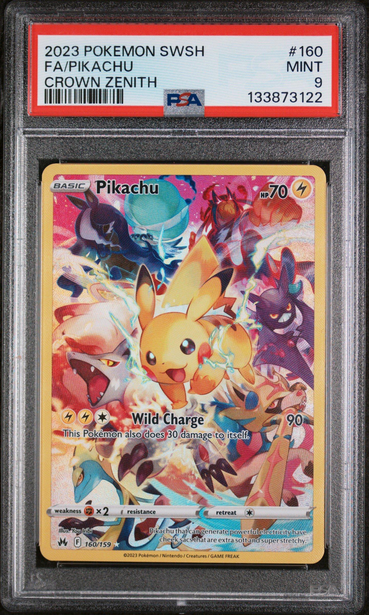 ピカチュウ　PSA9-8セット 2023 Pokemon Sword And Shield Crown Zenith 160 Full Art/pikachu