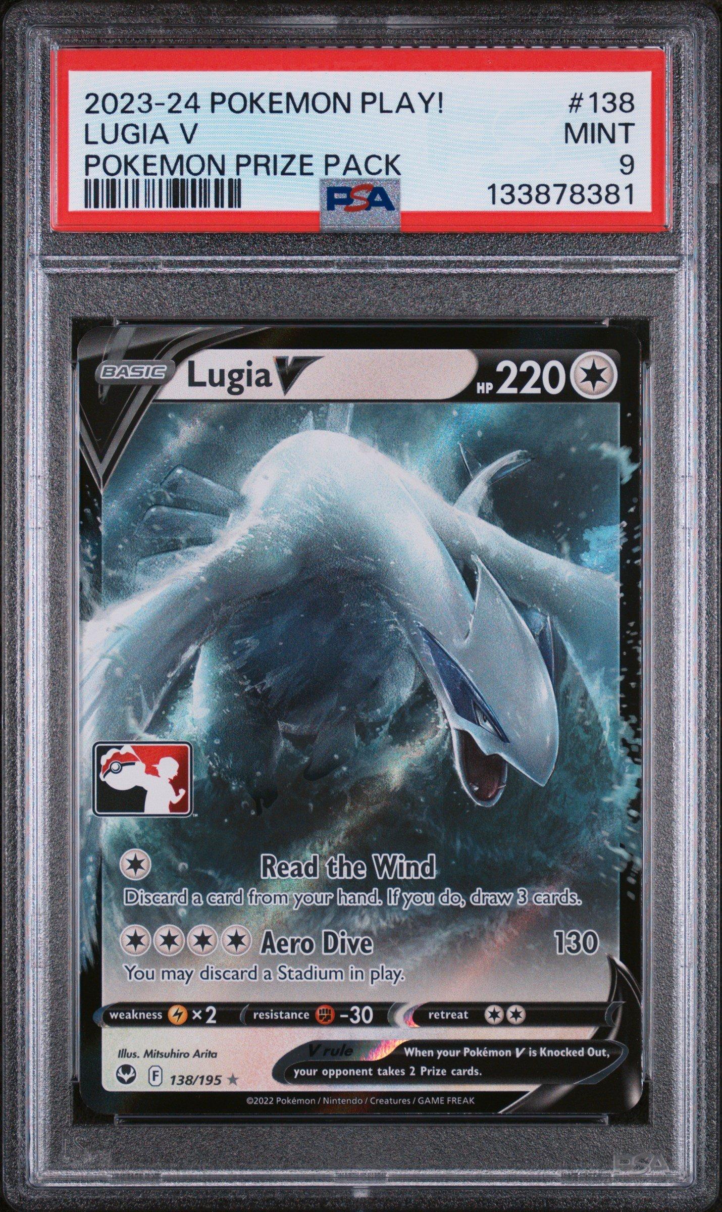 2023-2024 Pokemon Play! Pokemon Prize Pack 138 Lugia V PSA 9