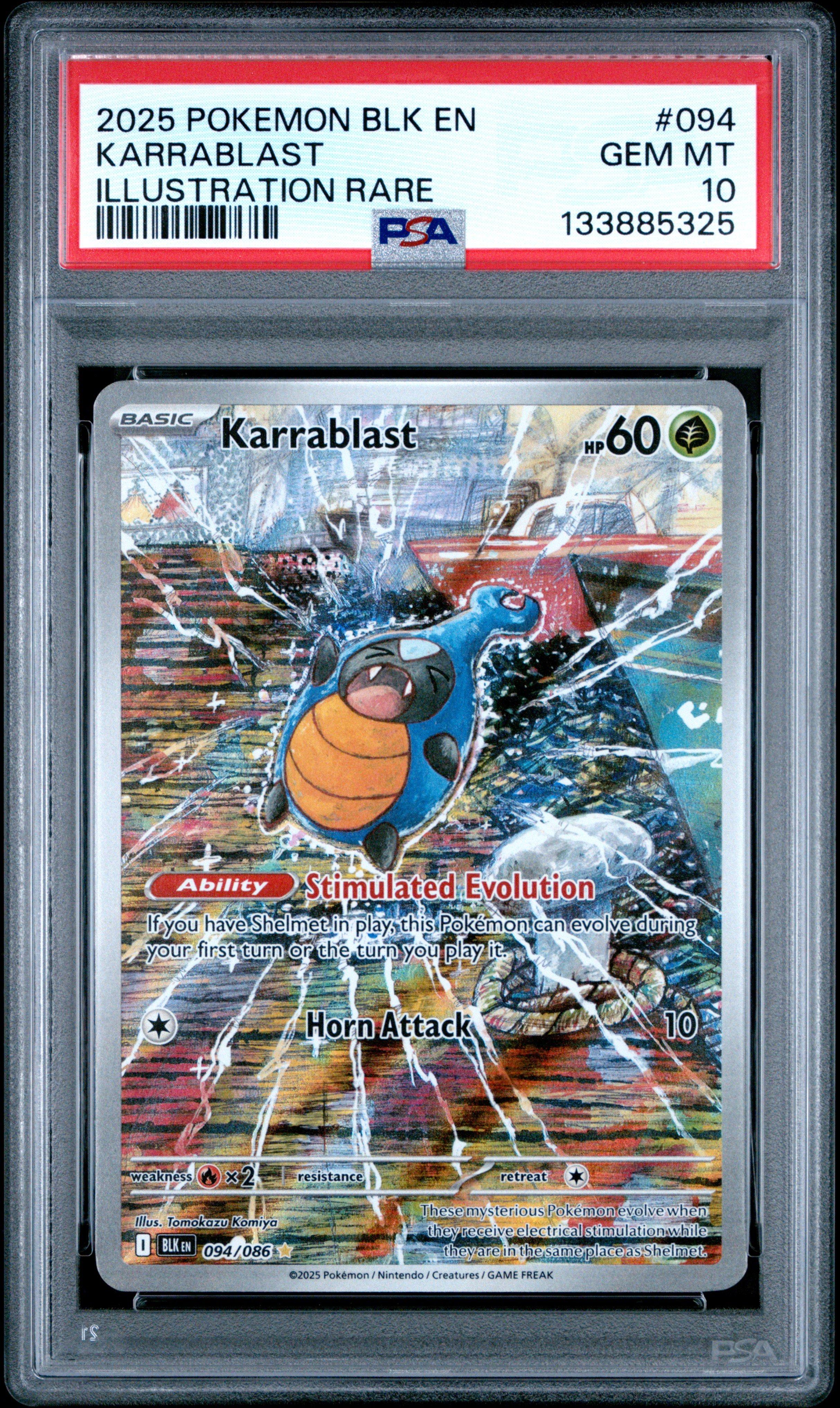 ポケモンカード Karrablast ART rare PSA10 2025 Pokemon Blk En-black Bolt 094 Karrablast Illustration Rare