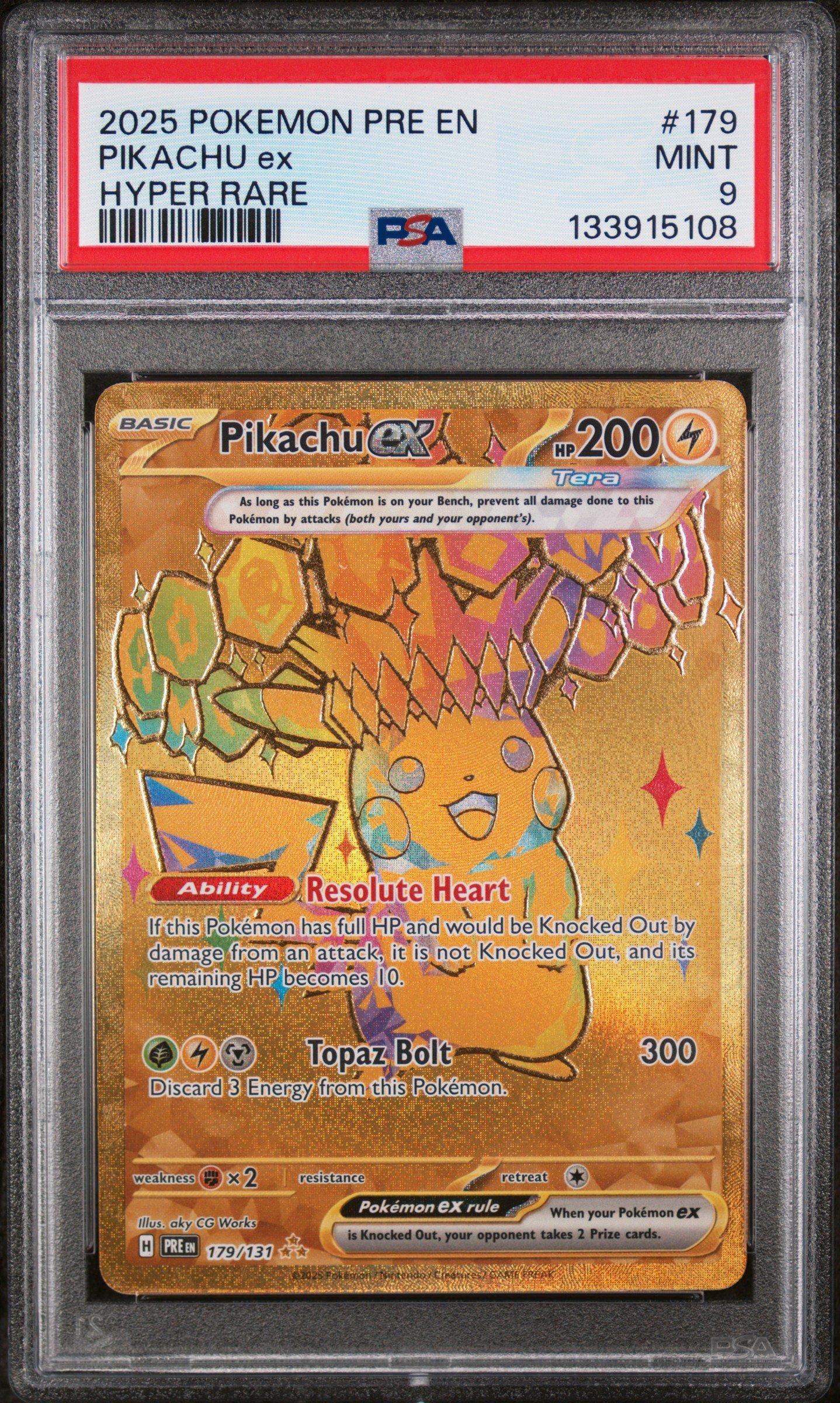 2025 Pokemon Pre En-prismatic Evolutions 179 Pikachu Ex Hyper Rare
