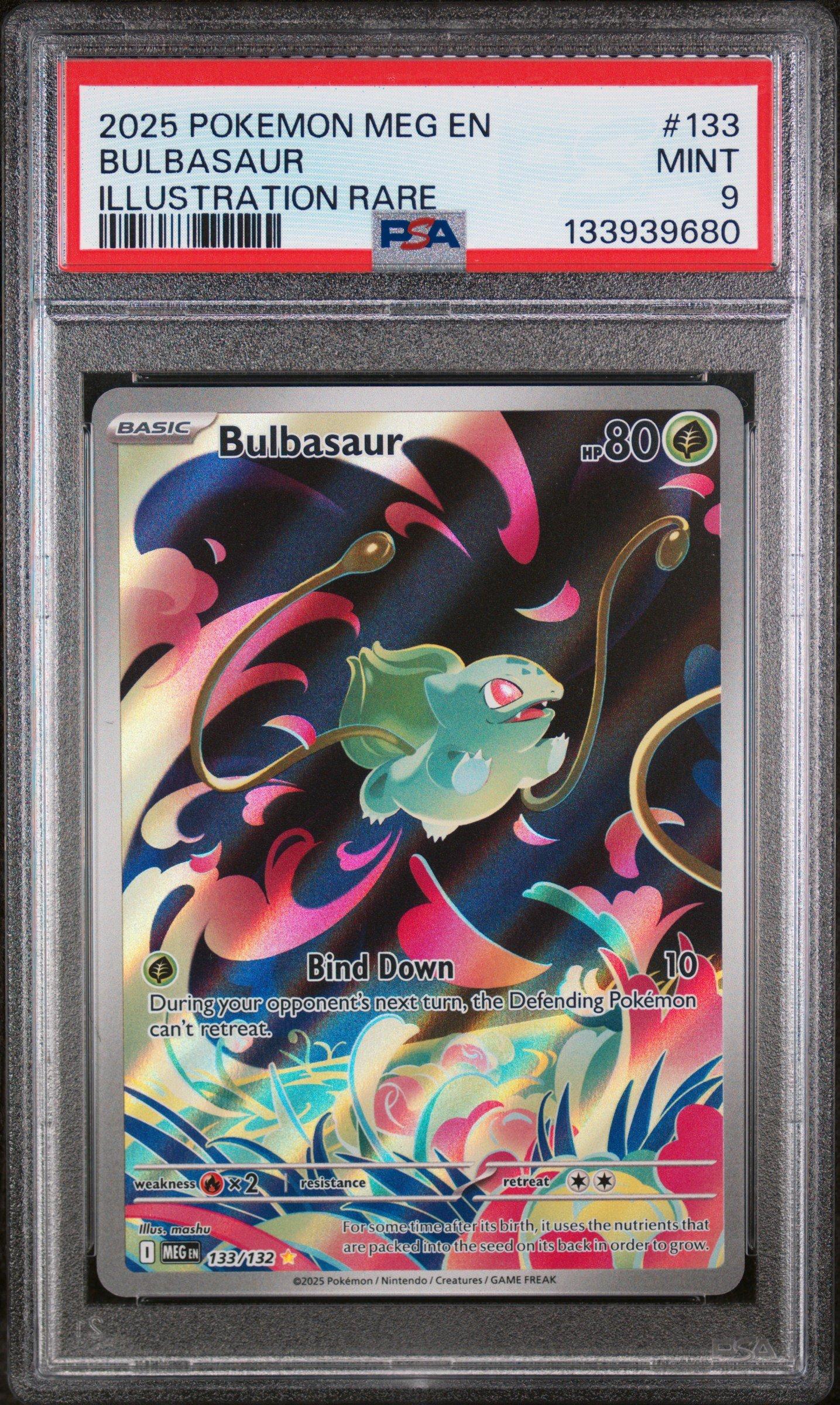2025 Pokemon Meg En-mega Evolution 133 Bulbasaur Illustration Rare PSA 9  Graded Card | GameStop
