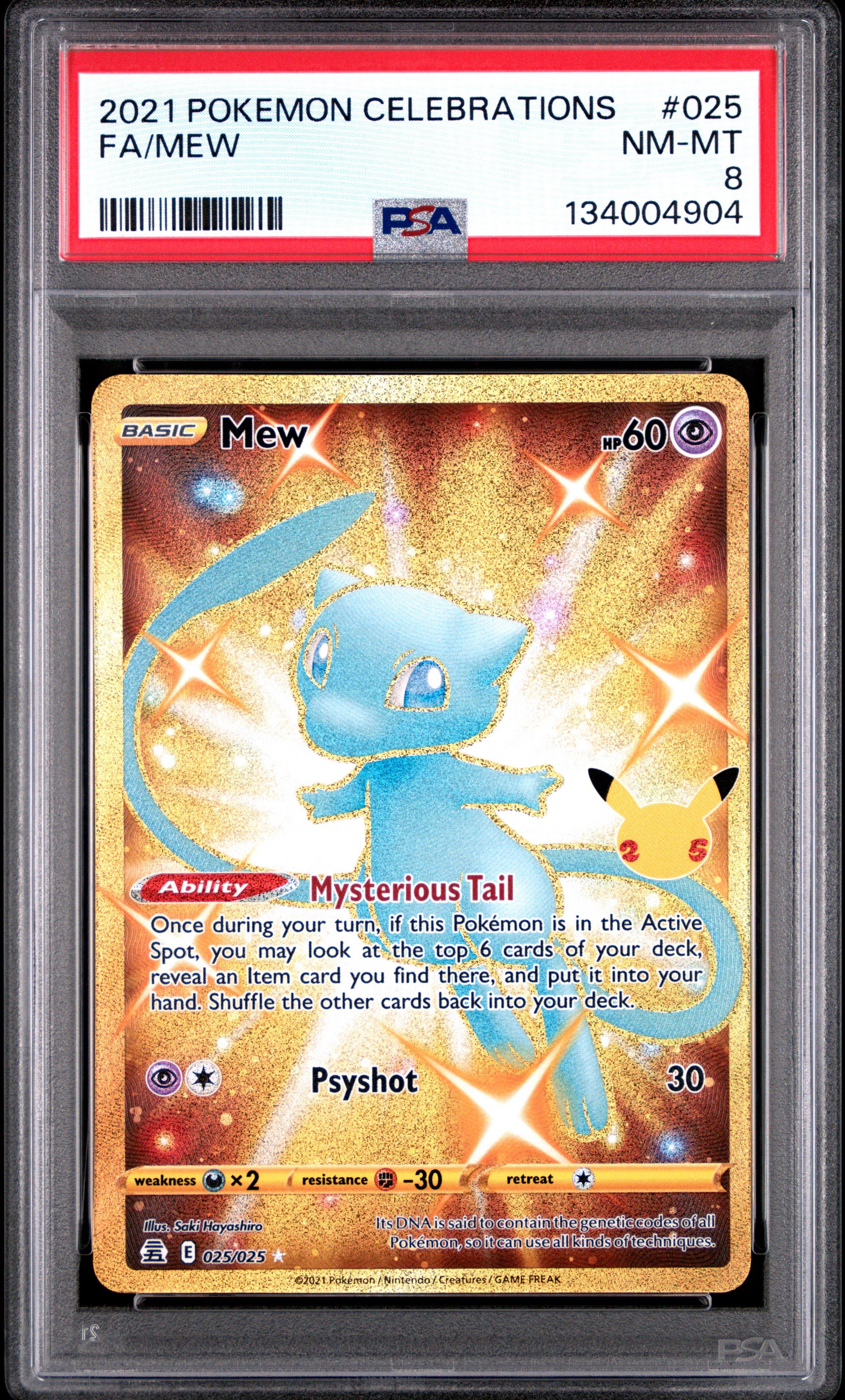 ハピエバ確認用 2021 Pokemon Celebrations 025 Full Art/mew PSA 8 Graded Card