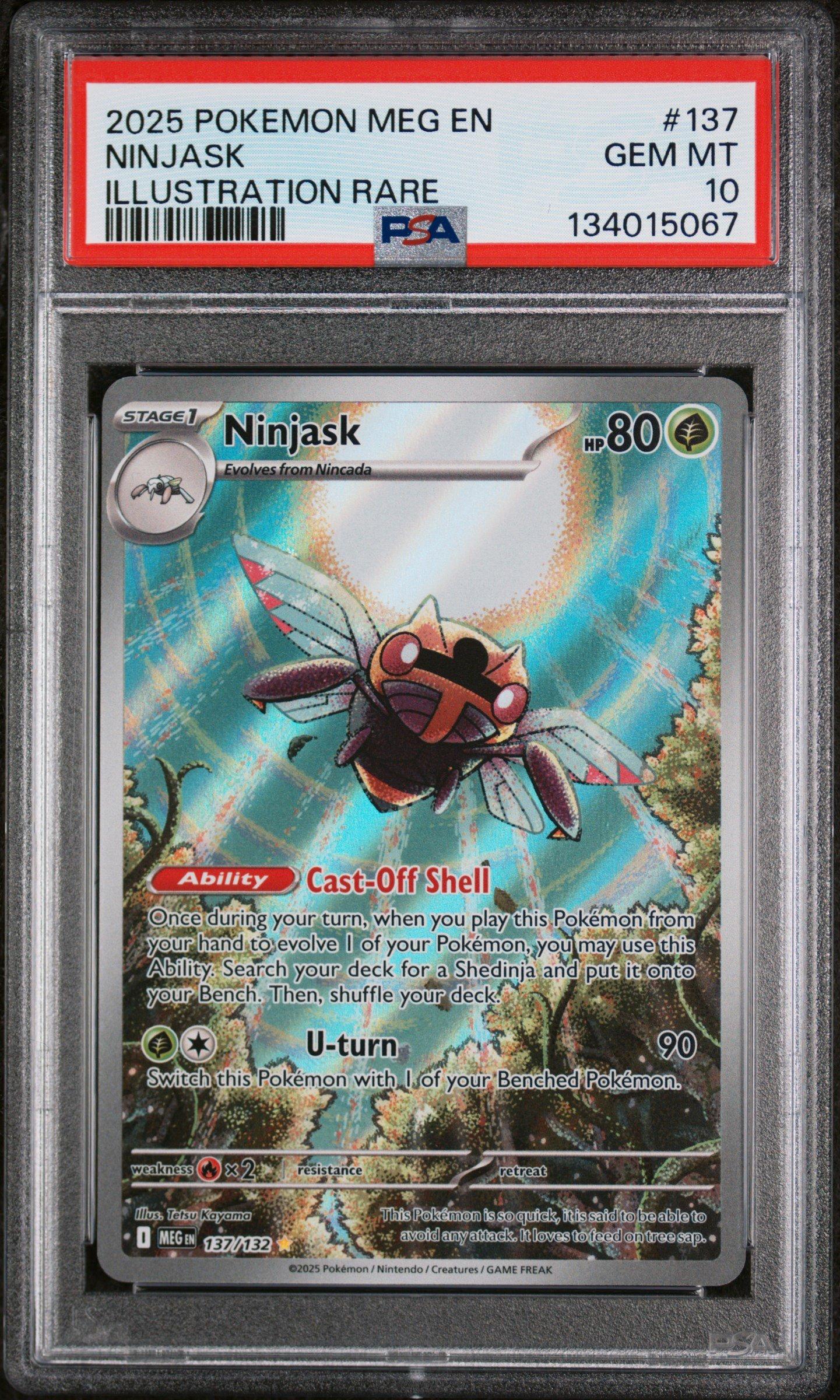 2025 Pokemon Meg En-mega Evolution 137 Ninjask Illustration Rare PSA 10  Graded Card | GameStop