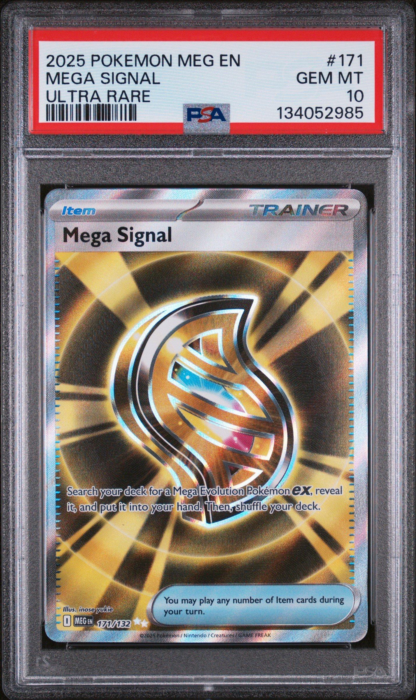 2025 Pokemon Meg En-mega Evolution 171 Mega Signal Ultra Rare PSA