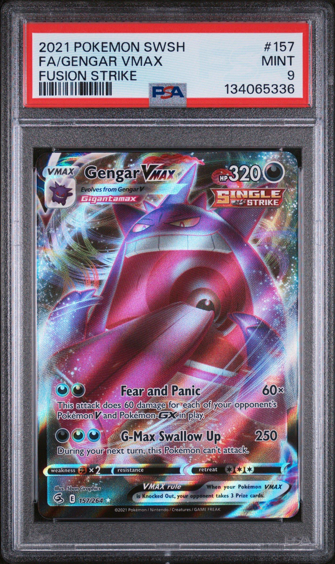 2021 Pokemon Sword & Shield Fusion Strike 157 Full Art/gengar Vmax