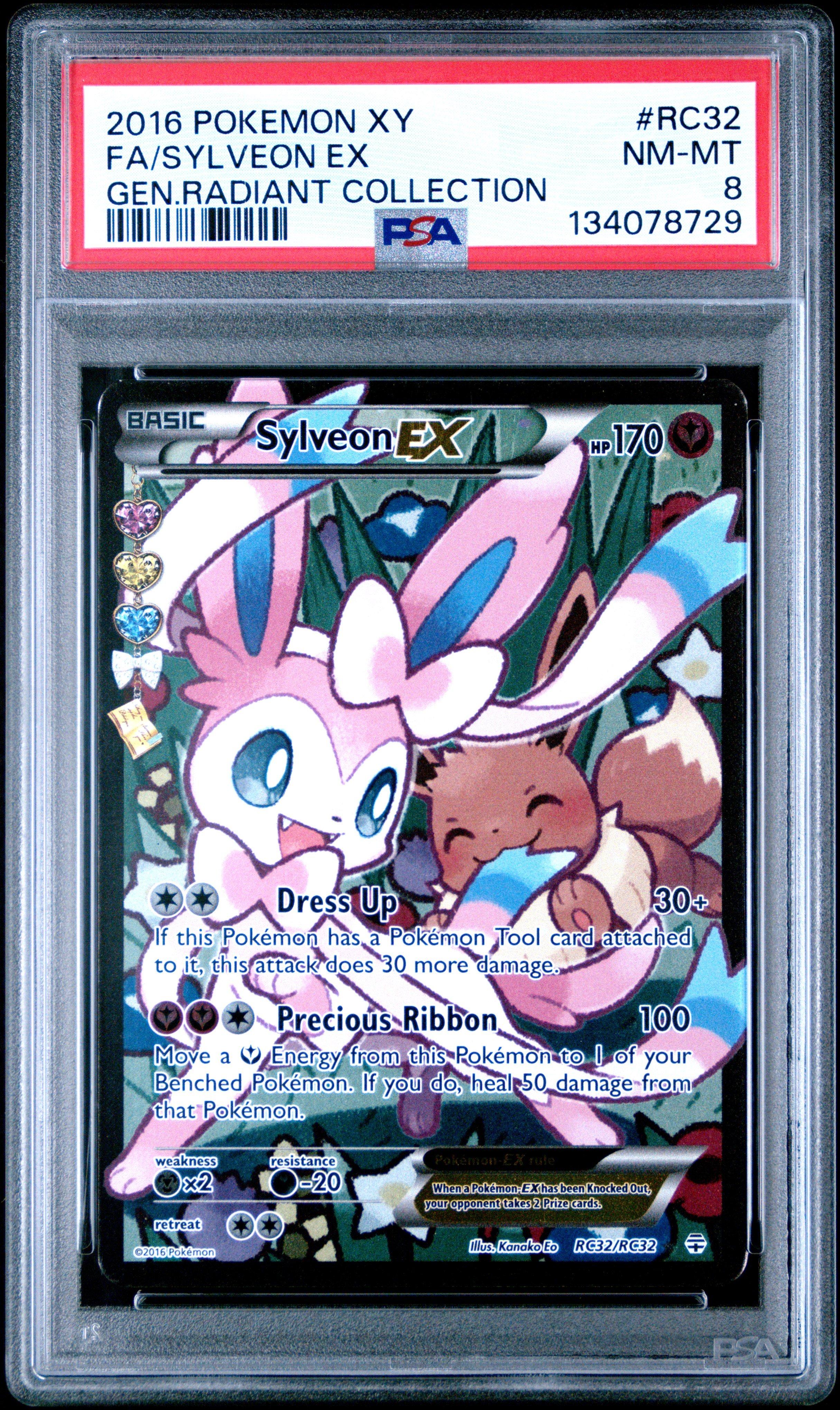 2016 Pokemon Xy Generations Radiant Collection Rc32 Full Art/sylveon Ex PSA 8