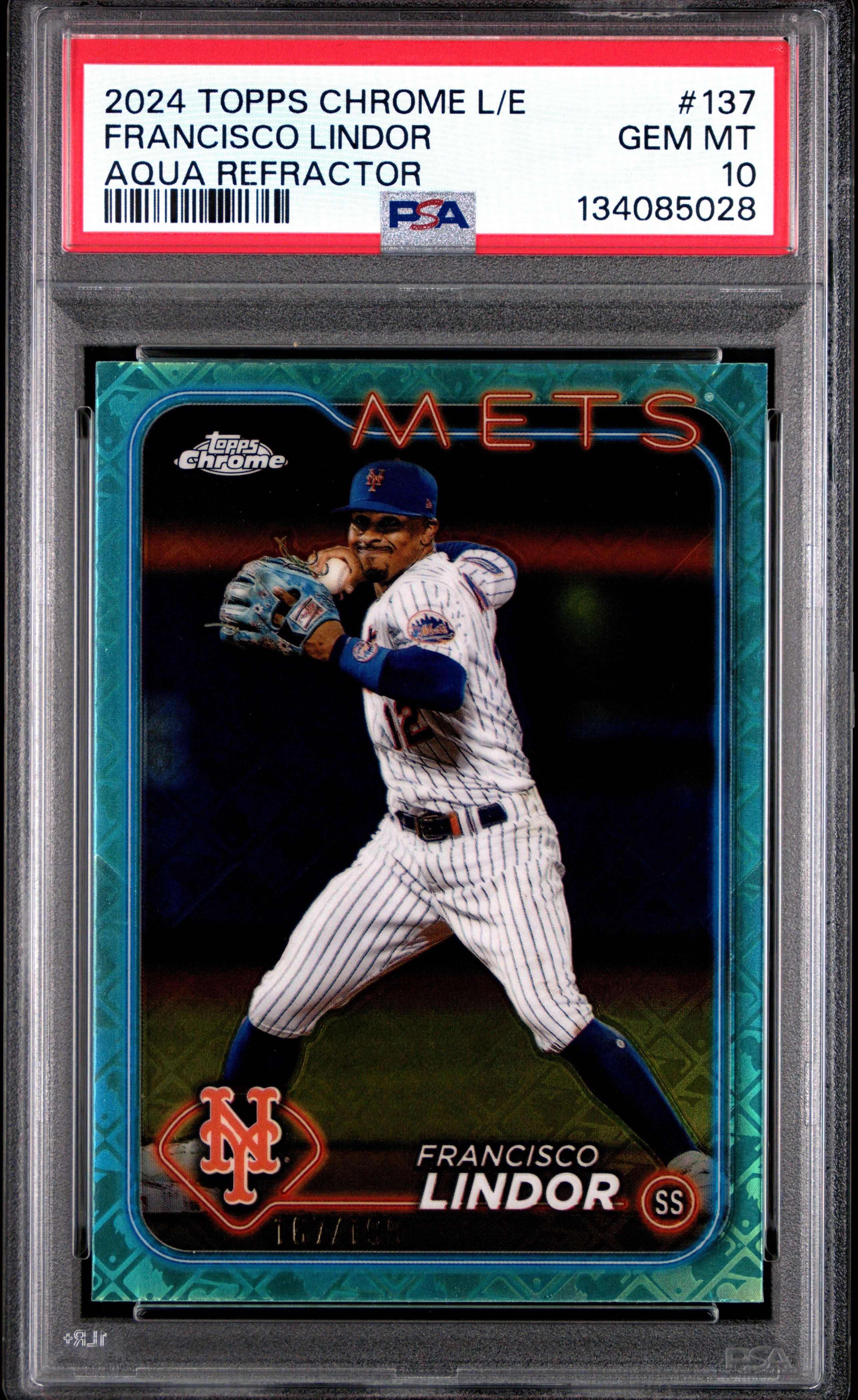 2024 Topps Chrome Logofractor Edition 137 Francisco Lindor Aqua