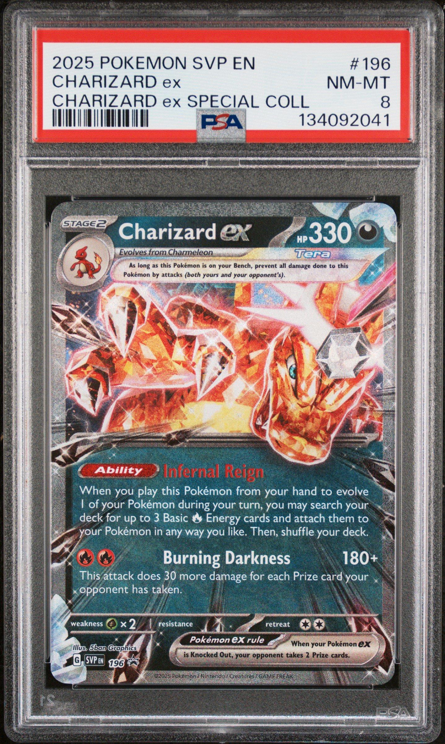 2025 Pokemon Svp En-sv Black Star Promo 196 Charizard Ex Charizard Ex  Special Collection PSA 8 Graded Card | GameStop