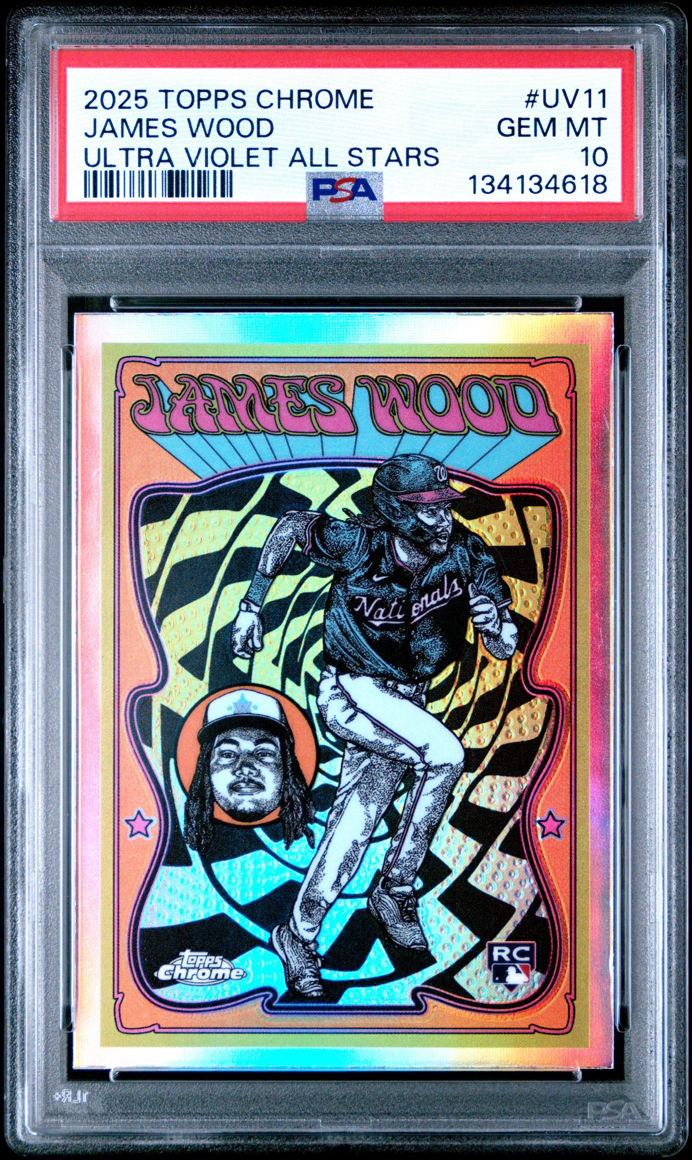2025 Topps Chrome Ultra Violet All Stars Uv11 James Wood PSA 10