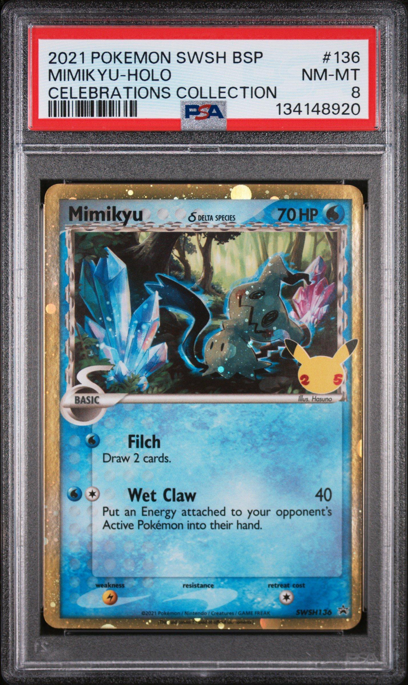 ミーキ( ^-^)ノ★ 2021 Pokemon Swsh Black Star Promo 136 Mimikyu-holo Celebrations