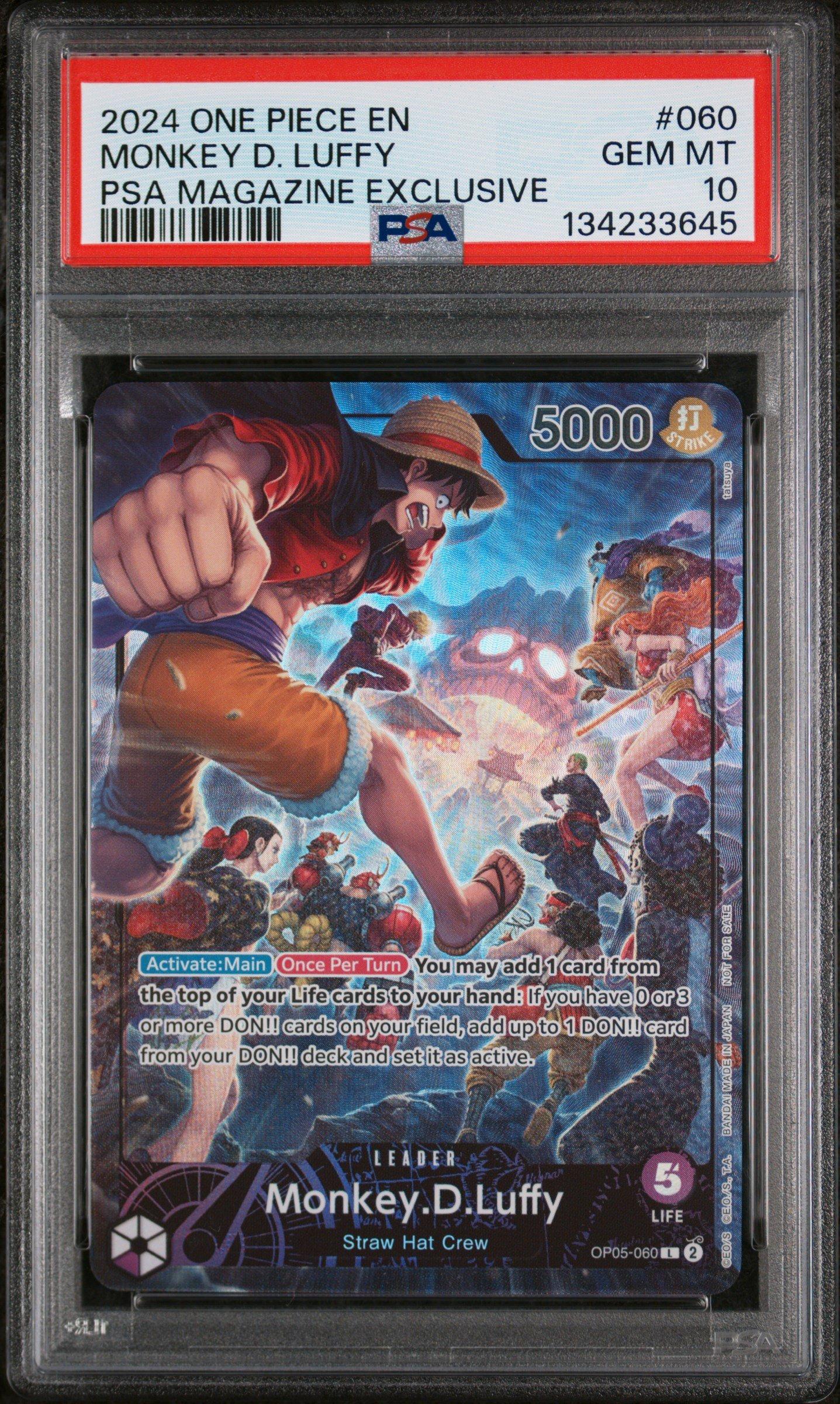 2024 One Piece Promos 060 Monkey D. Luffy Psa Magazine Exclusive
