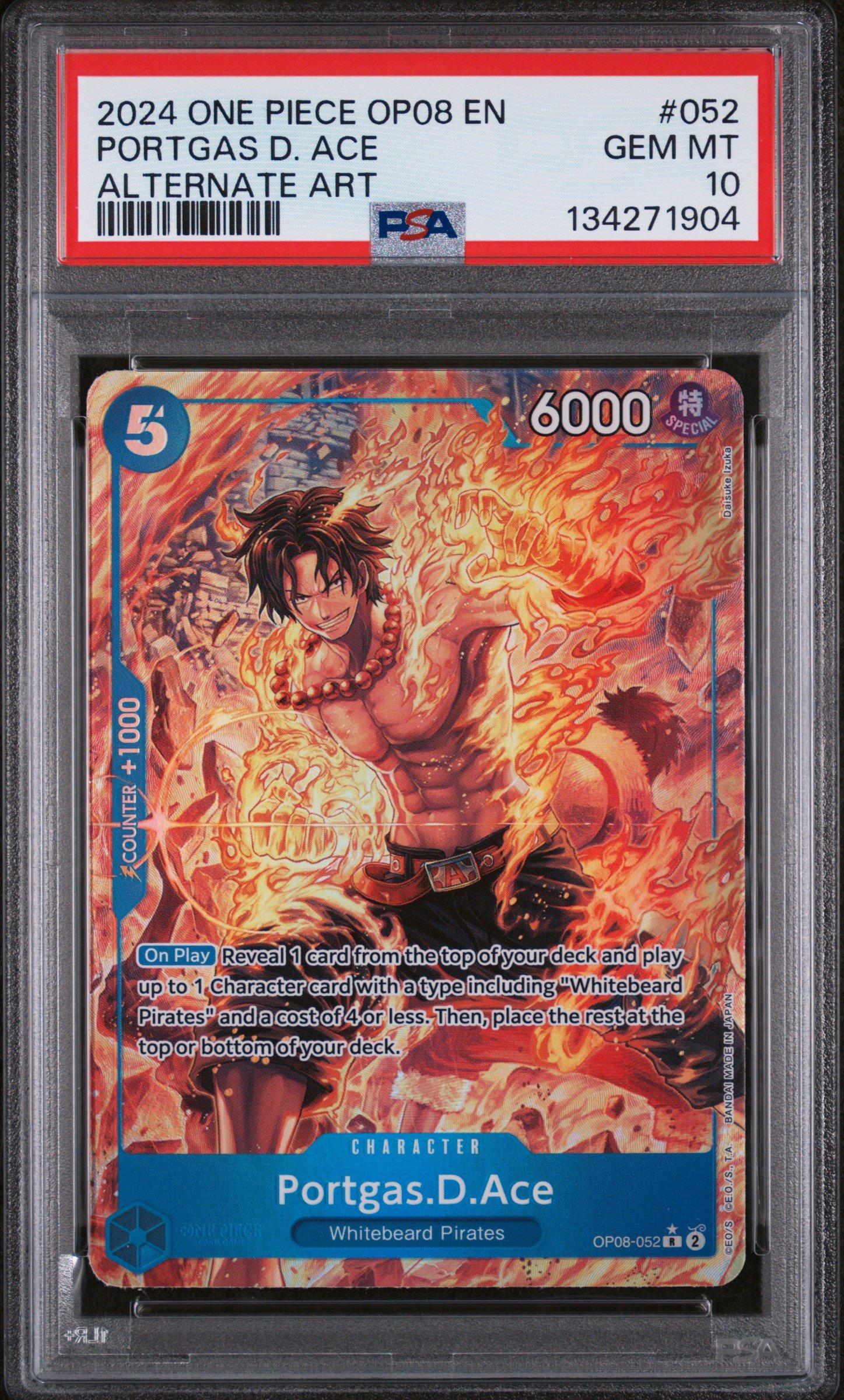 2024 One Piece Op08-two Legends 052 Portgas D. Ace Alternate Art