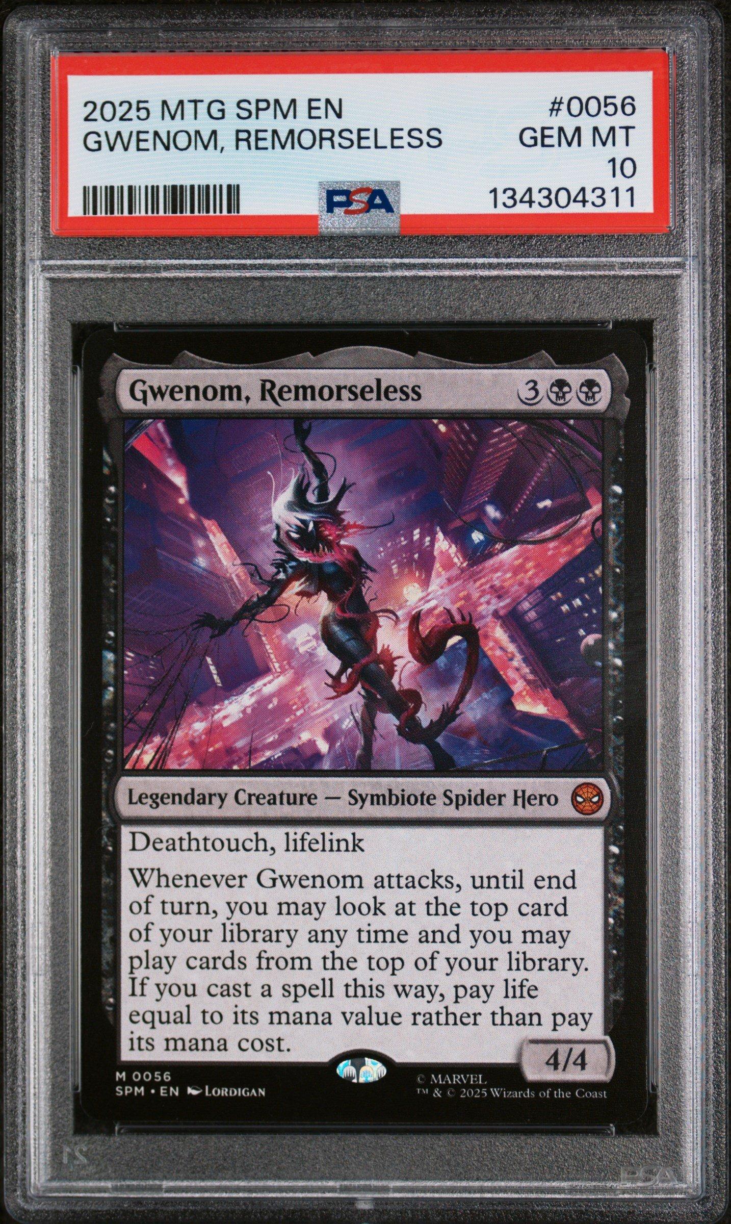 2025 MTG SPM JP グウェノン, レモルスレス PSA10 2025 Magic The Gathering Marvel's Spider-man 0056 Gwenom