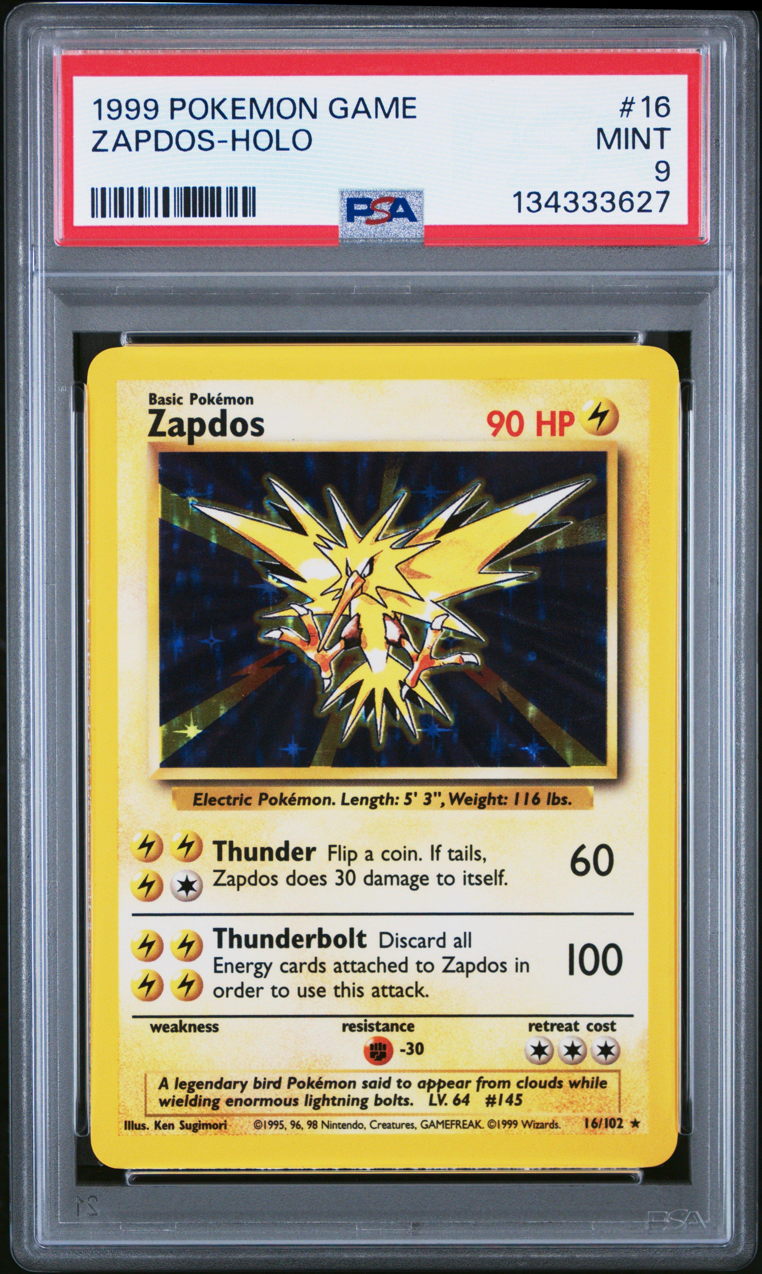 1999 Pokemon Game 16 Zapdos-holo PSA 9 Graded Card | GameStop