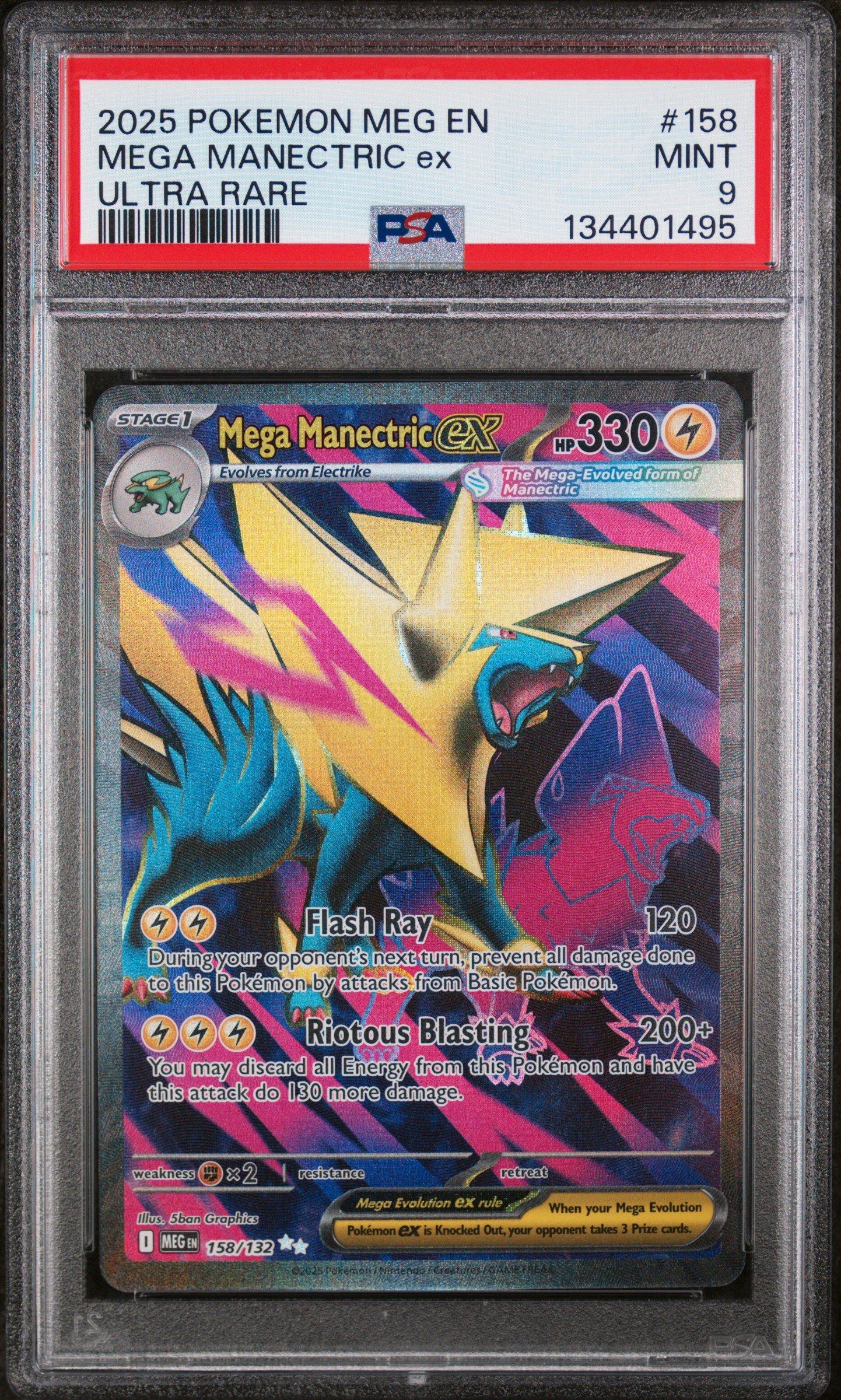 2025 Pokemon Meg En-mega Evolution 158 Mega Manectric Ex Ultra Rare PSA