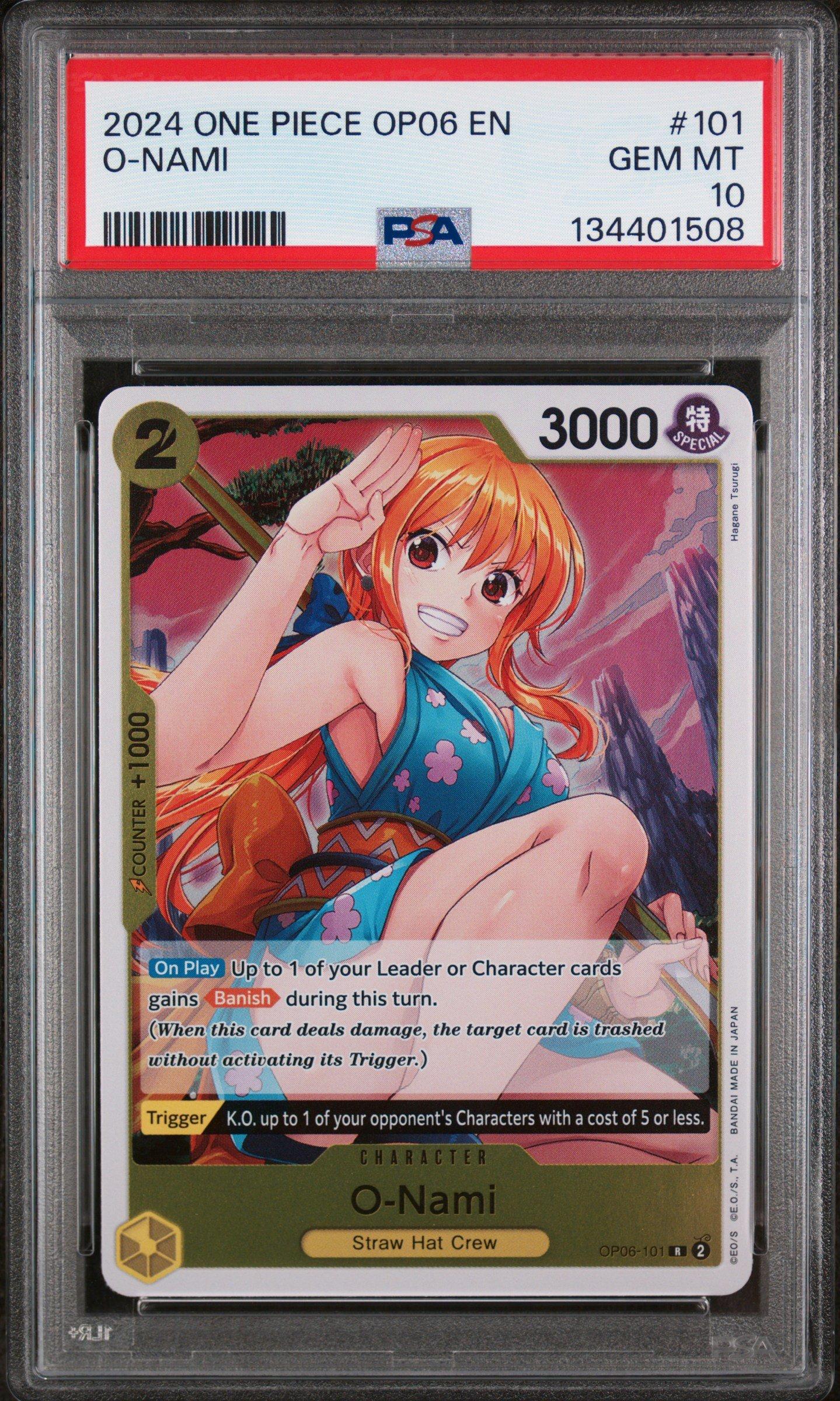 2024 One Piece Op06-wings Of The Captain 101 O-nami PSA 10 Graded