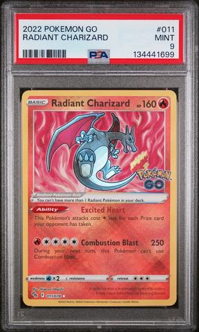 2022 Pokemon Go 011 Radiant Charizard PSA 9 Graded Card | GameStop