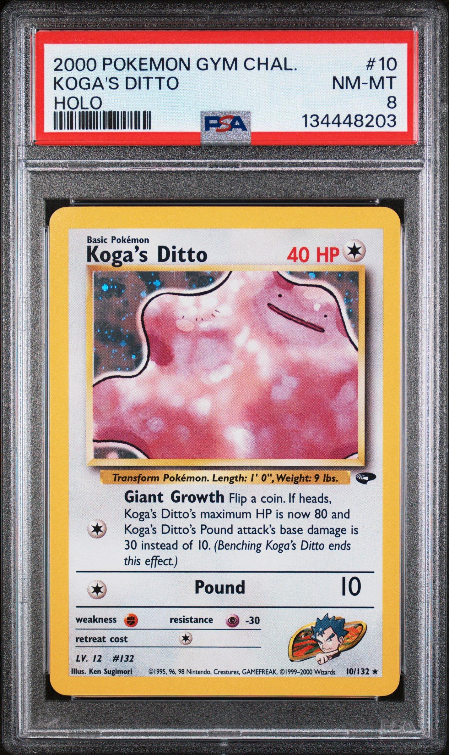 2000 Pokemon Gym Challenge 10 Koga's Ditto Holo PSA 8