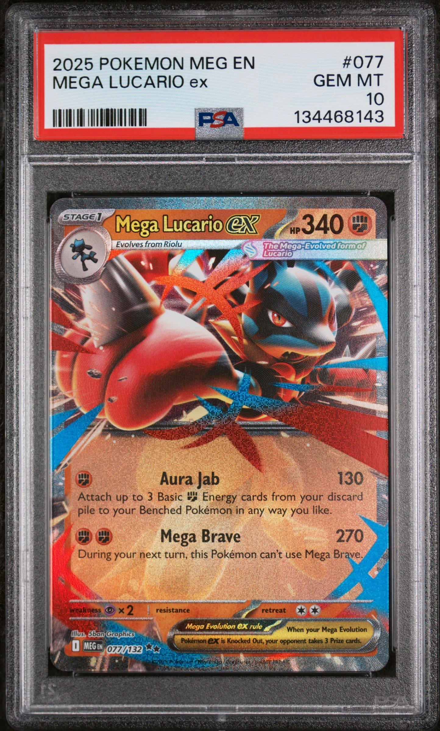 2025 Pokemon Meg En-mega Evolution 077 Mega Lucario Ex PSA 10