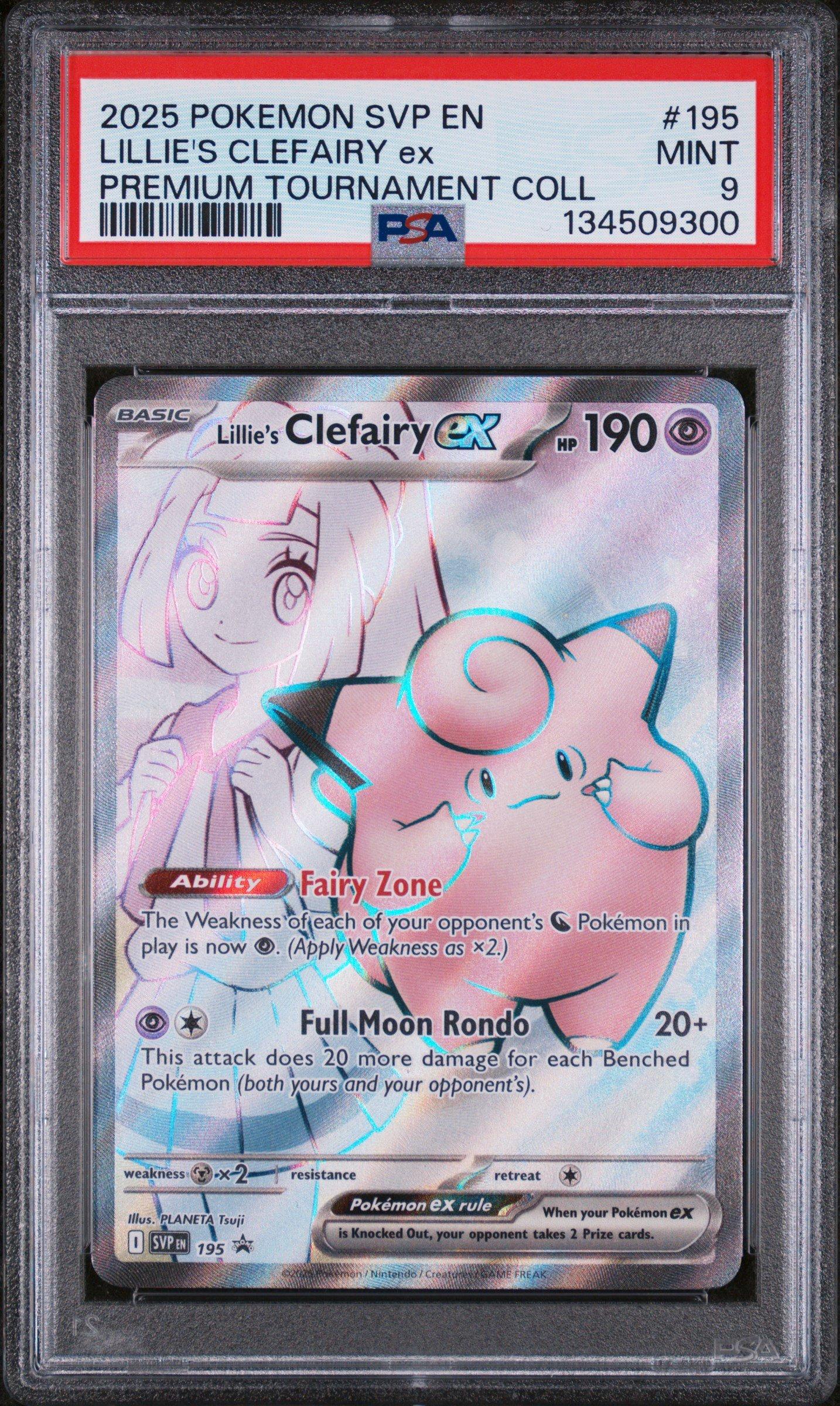 2025 Pokemon Svp En-sv Black Star Promo 195 Lillie's Clefairy Ex Lillie Premium Tournament Collection PSA 9