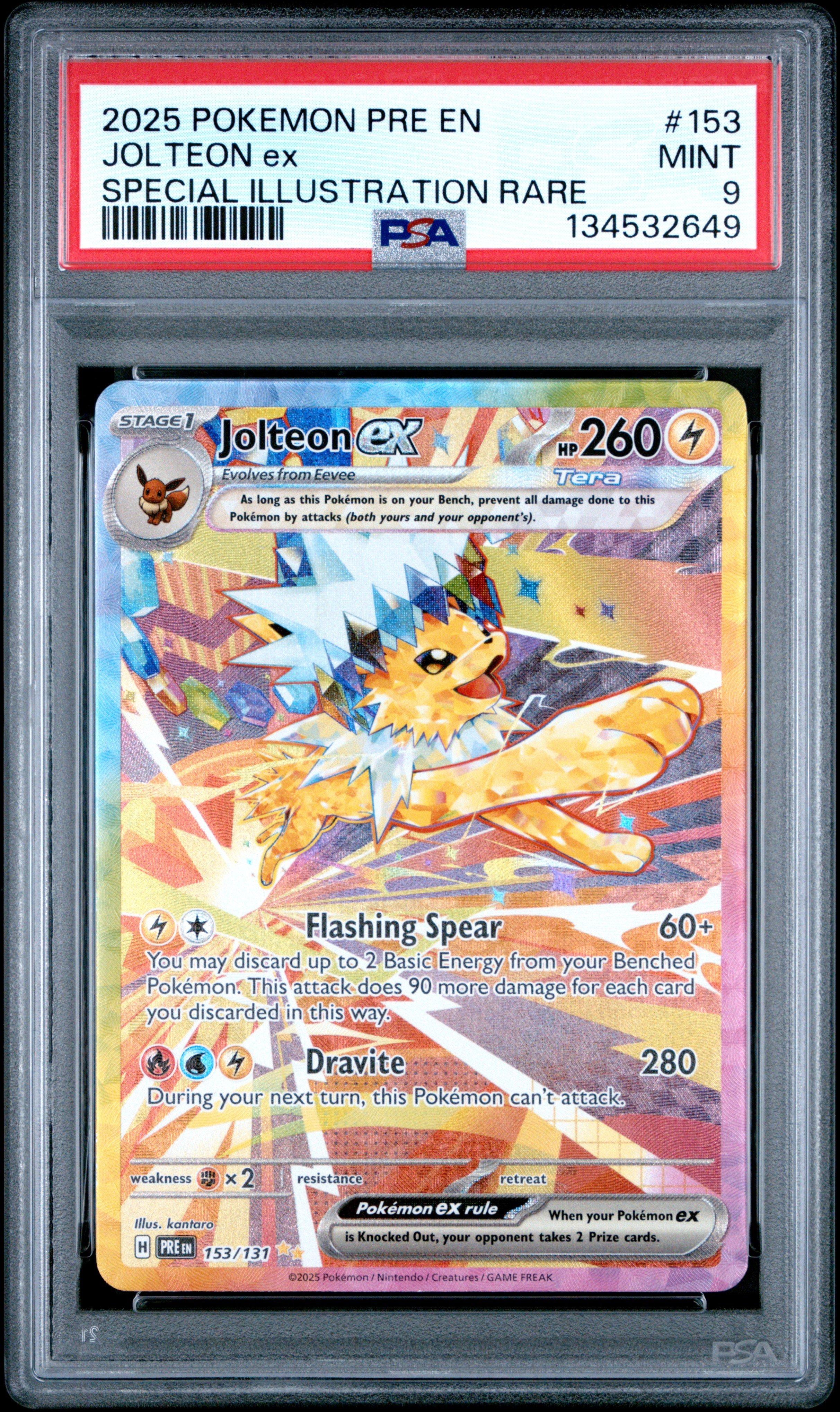 2025 Pokemon Pre En-prismatic Evolutions 153 Jolteon Ex Special