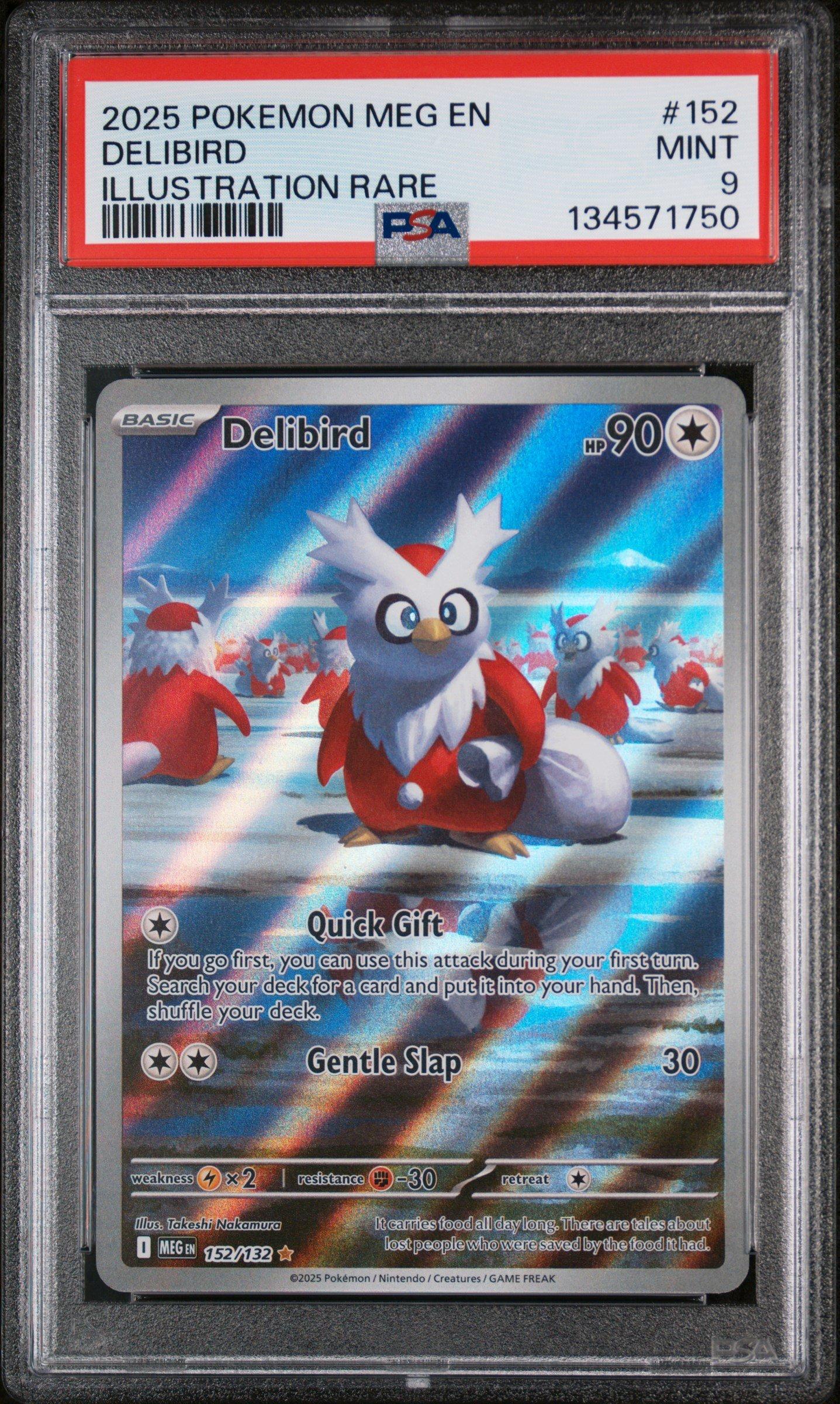 メグ 9点 2025 Pokemon Meg En-mega Evolution 152 Delibird Illustration Rare