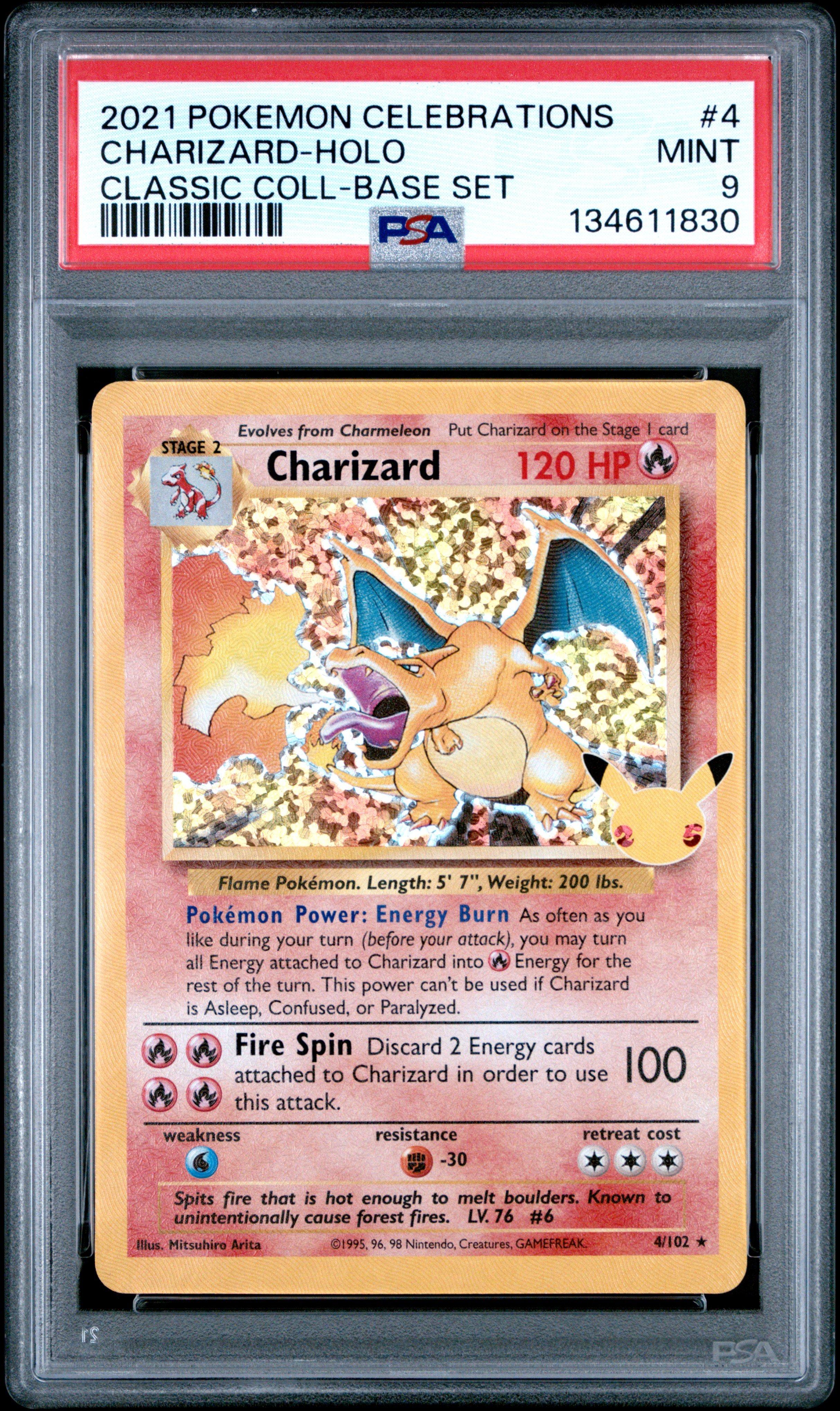 2021 Pokemon Celebrations Classic Collection 4 Charizard-holo PSA