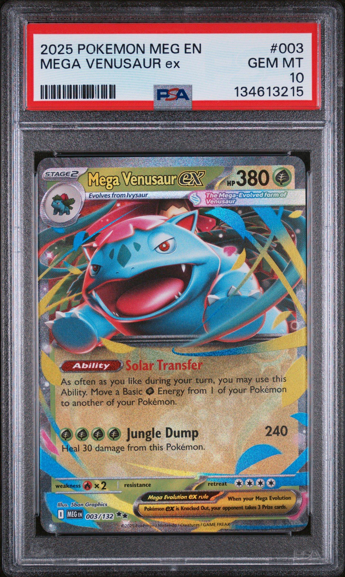 2025 Pokemon Meg En-mega Evolution 003 Mega Venusaur Ex PSA 10