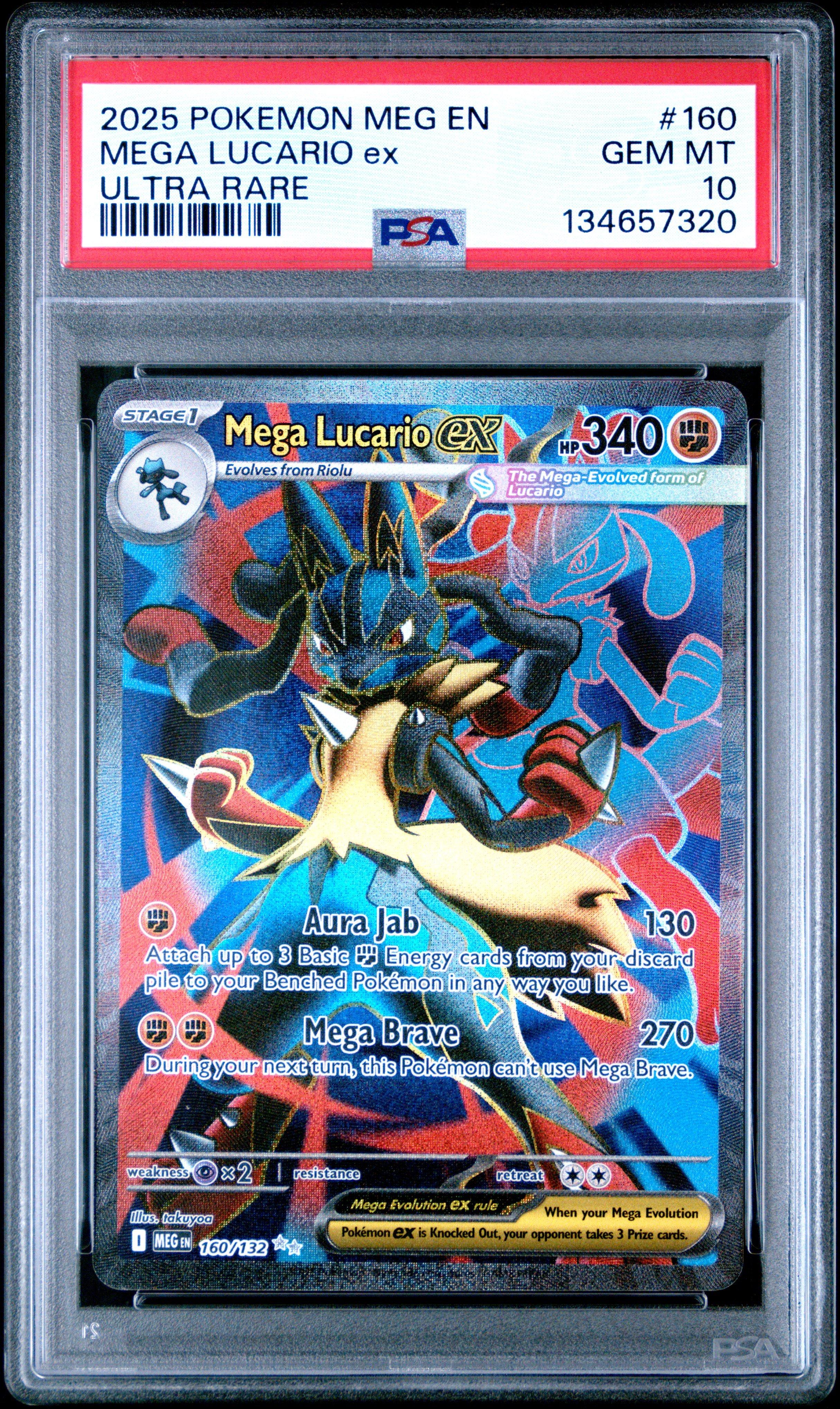 2025 Pokemon Meg En-mega Evolution 160 Mega Lucario Ex Ultra Rare
