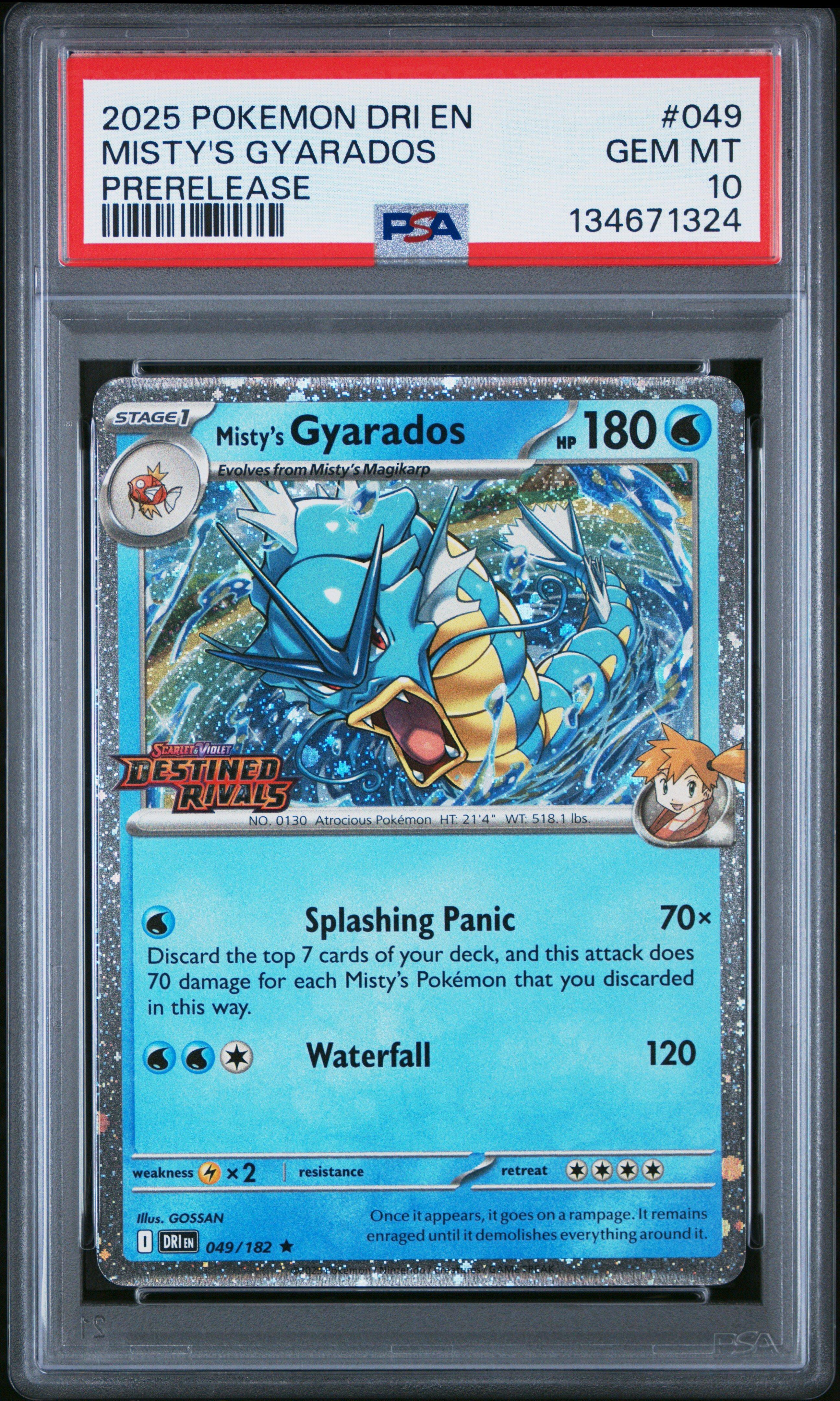 2025 Pokemon Dri En-destined Rivals 049 Misty's Gyarados Prerelease PSA 10  Graded Card | GameStop