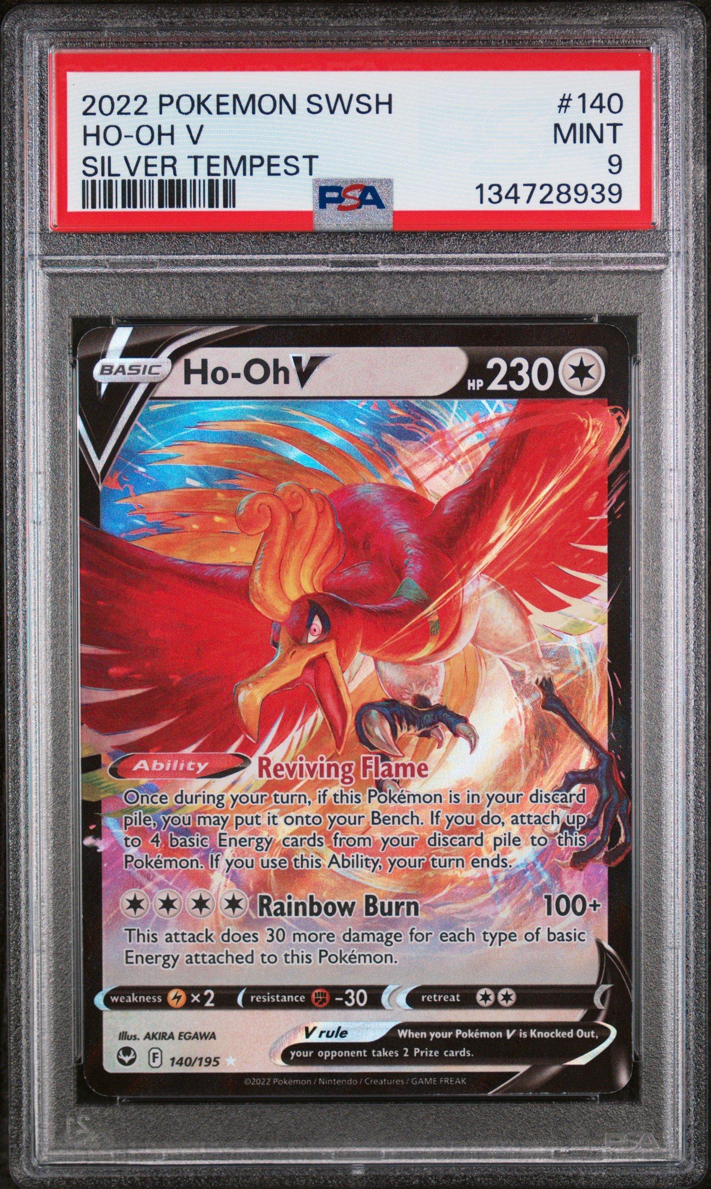 2022 Pokemon Sword & Shield Silver Tempest 140 Ho-oh V PSA