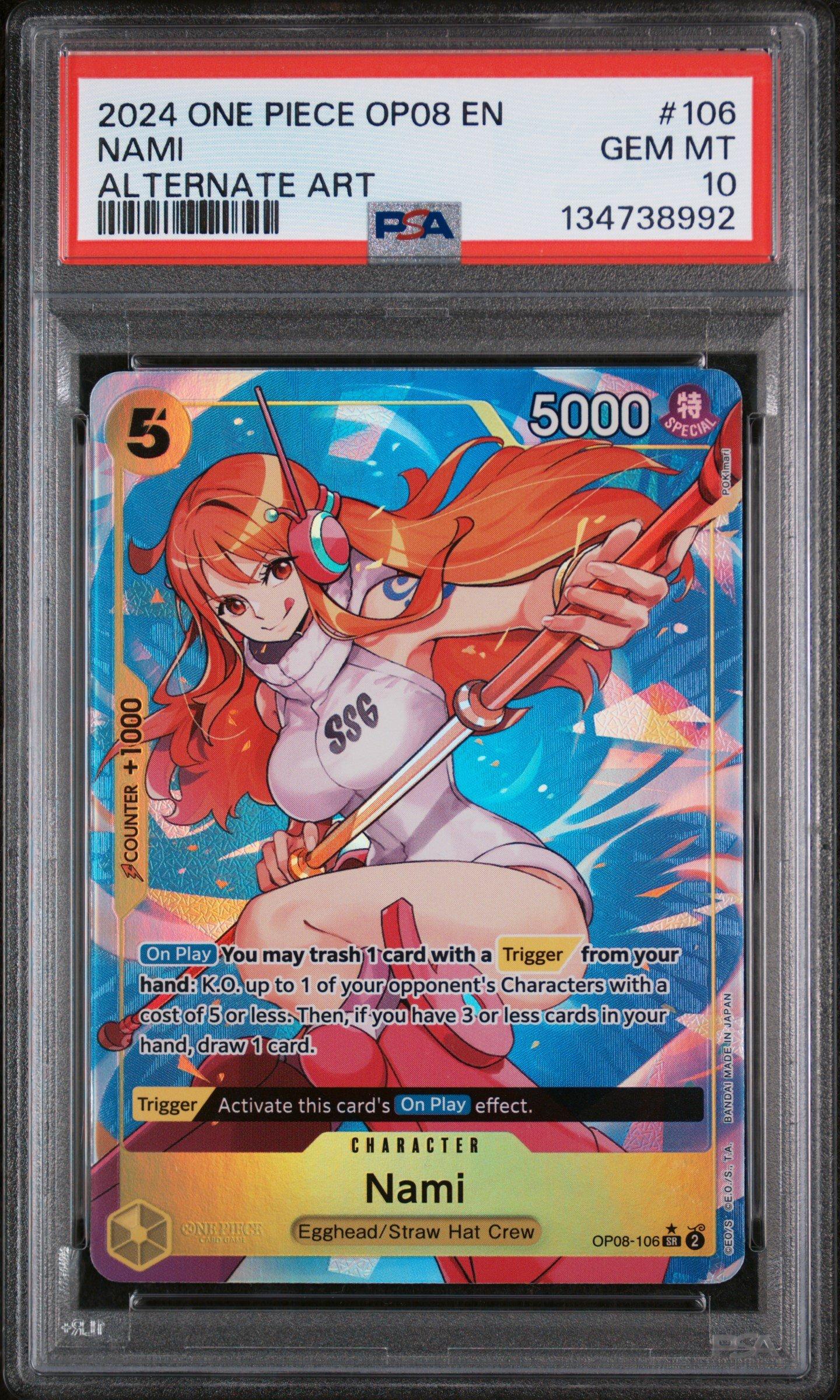2024 One Piece Op08-two Legends 106 Nami Alternate Art PSA 10