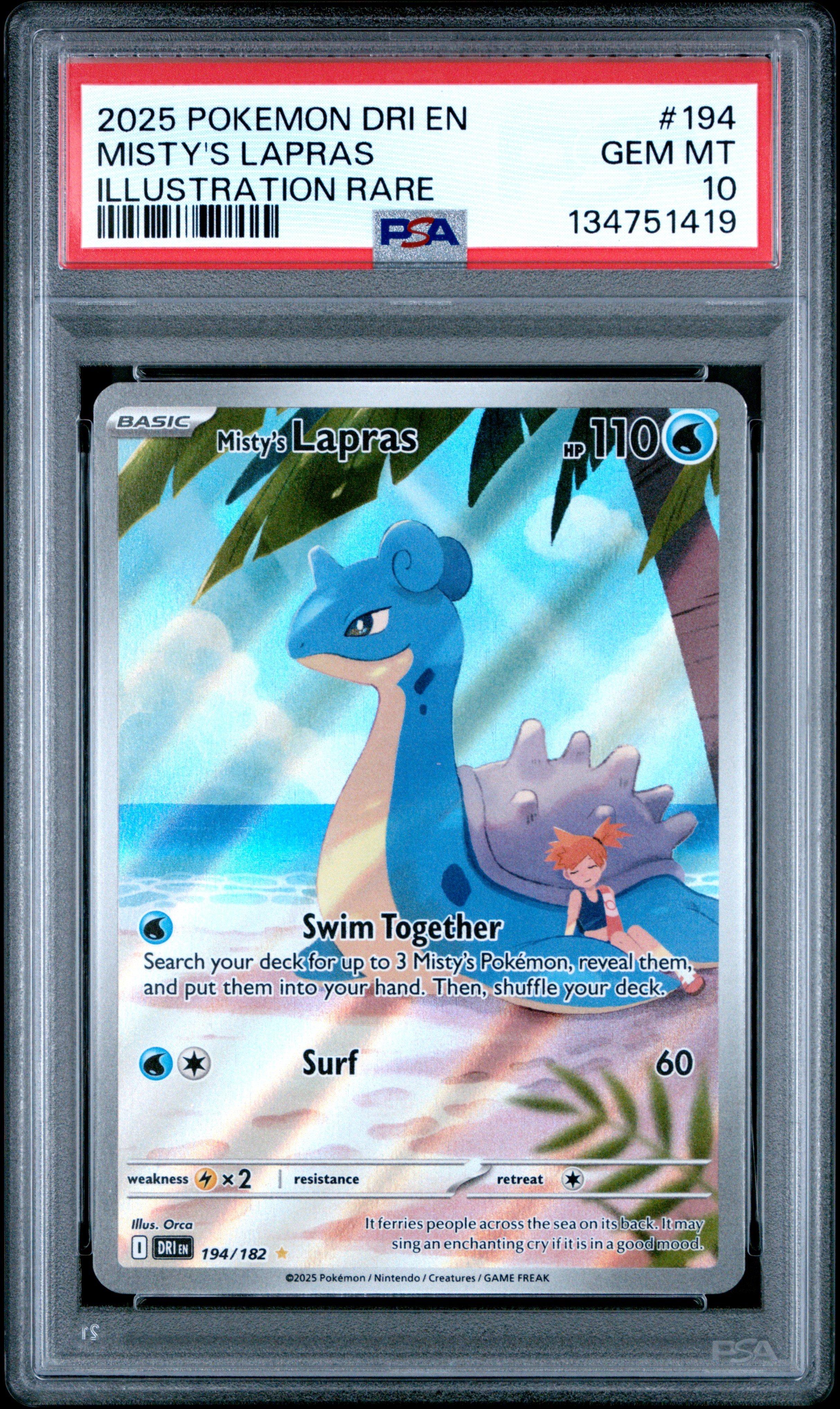 2025 Pokemon Dri En-destined Rivals 194 Misty's Lapras
