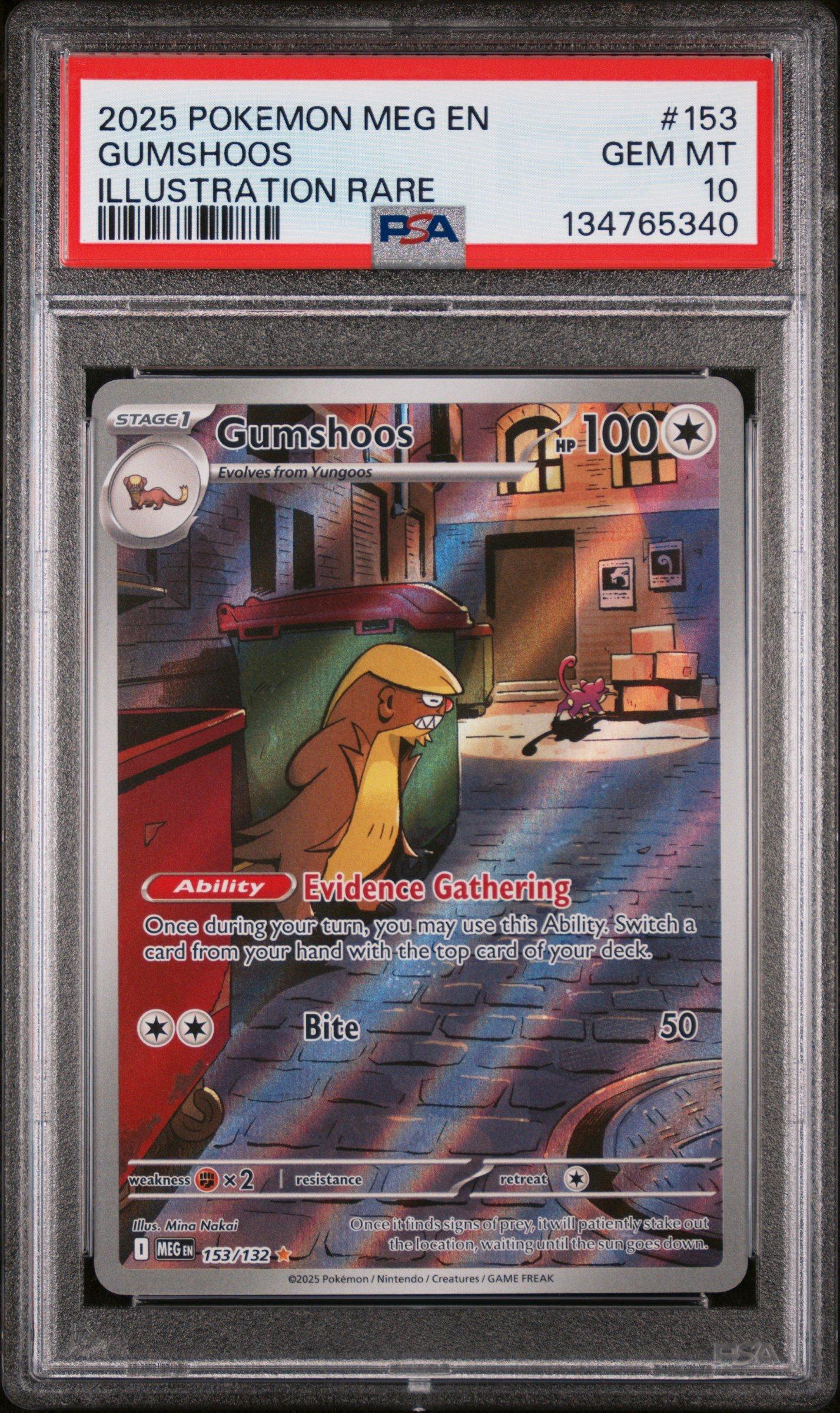 2025 Pokemon Meg En-mega Evolution 153 Gumshoos Illustration Rare